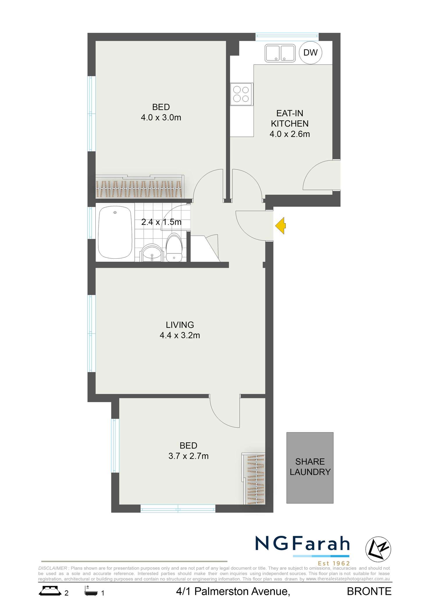 Floorplan of Homely unit listing, 4/1 Palmerston Avenue, Bronte NSW 2024