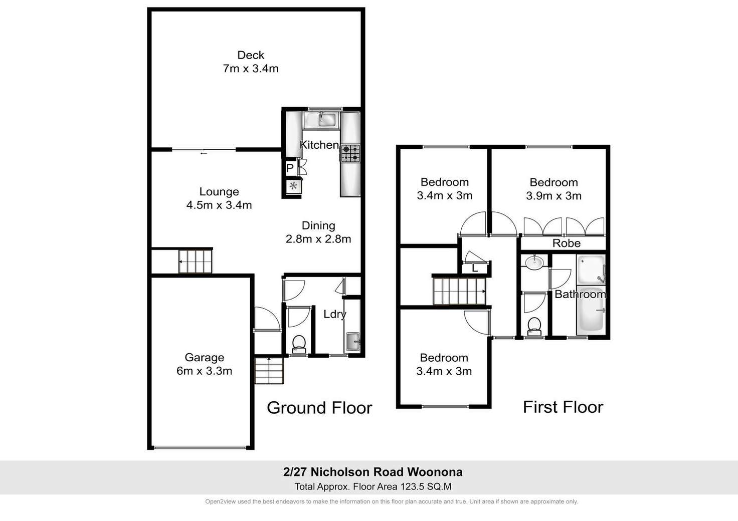 Floorplan of Homely townhouse listing, 2/27 Nicholson Road, Woonona NSW 2517