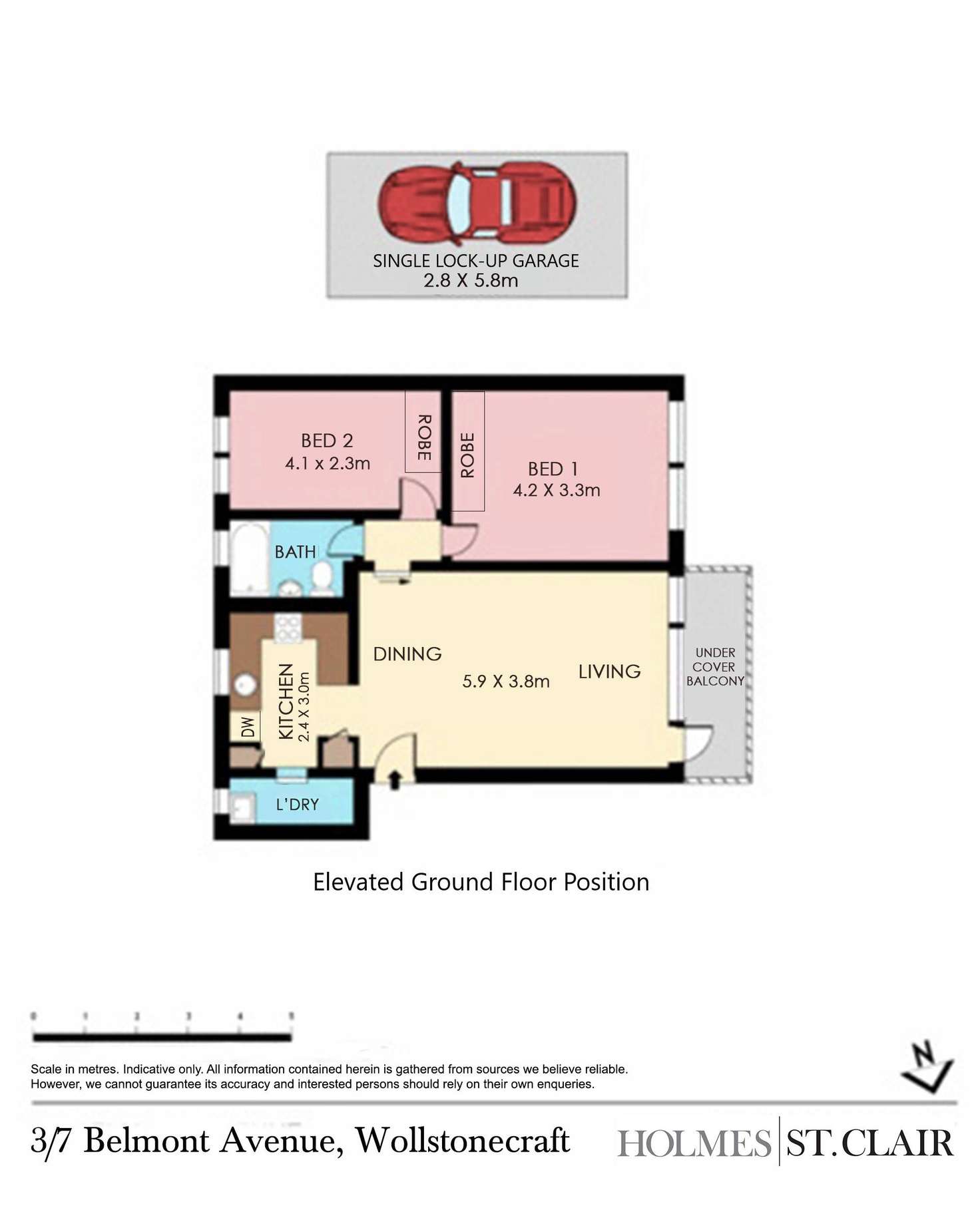 Floorplan of Homely apartment listing, 3/7 Belmont Avenue, Wollstonecraft NSW 2065