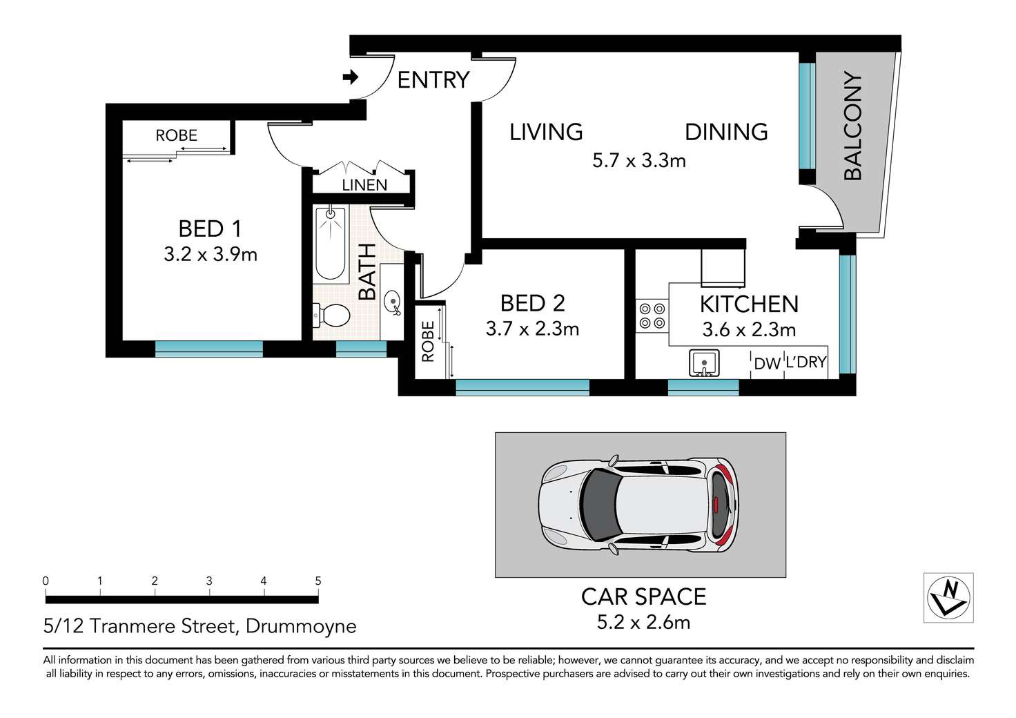 Floorplan of Homely apartment listing, 5/12 Tranmere Street, Drummoyne NSW 2047