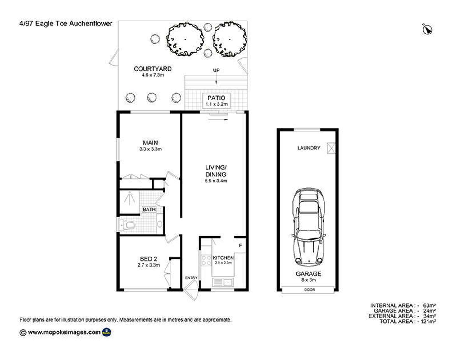 Floorplan of Homely unit listing, 4/97 Eagle Terrace, Auchenflower QLD 4066