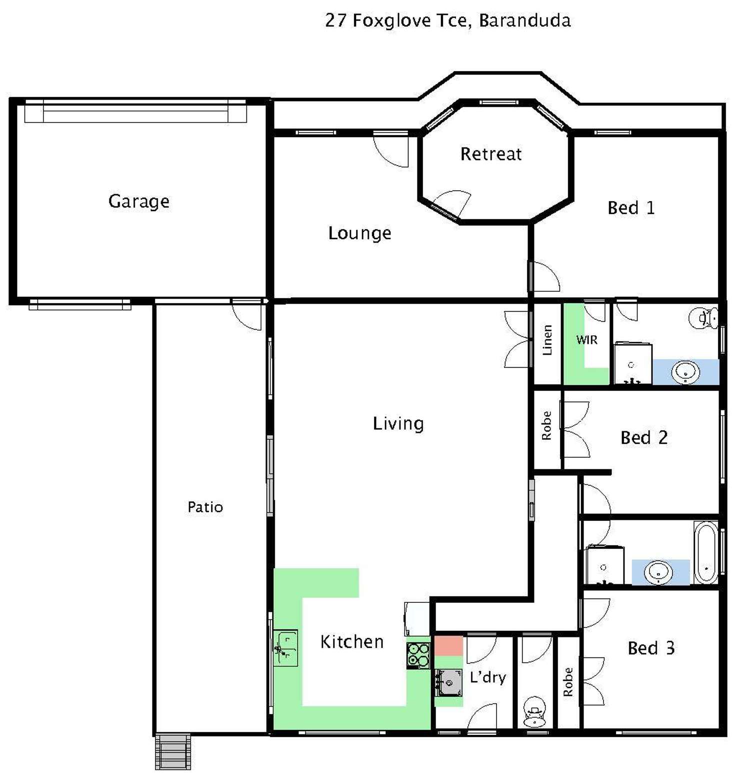 Floorplan of Homely house listing, 27 Foxglove Terrace, Baranduda VIC 3691