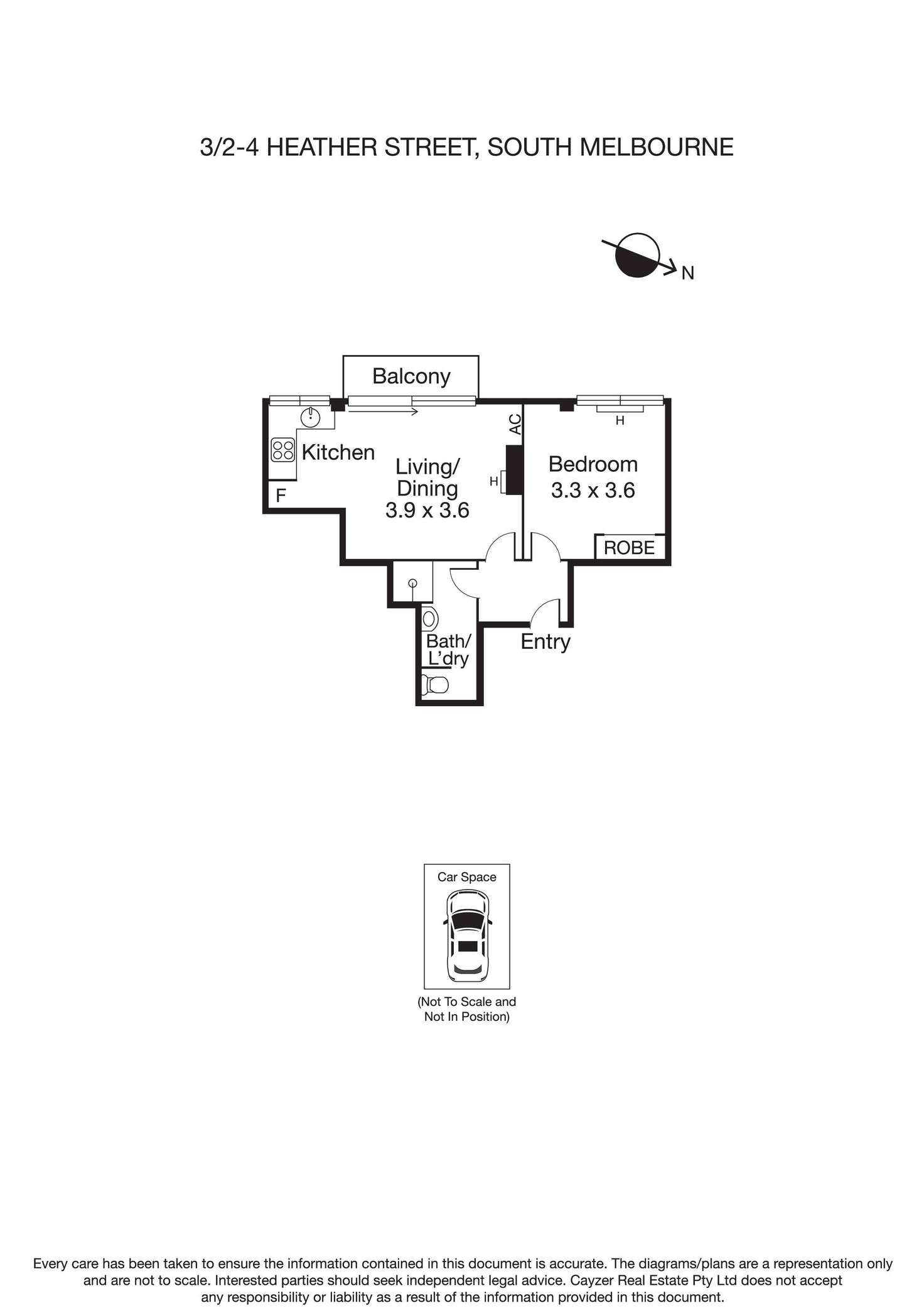 Floorplan of Homely apartment listing, 3/2-4 Heather Street, South Melbourne VIC 3205