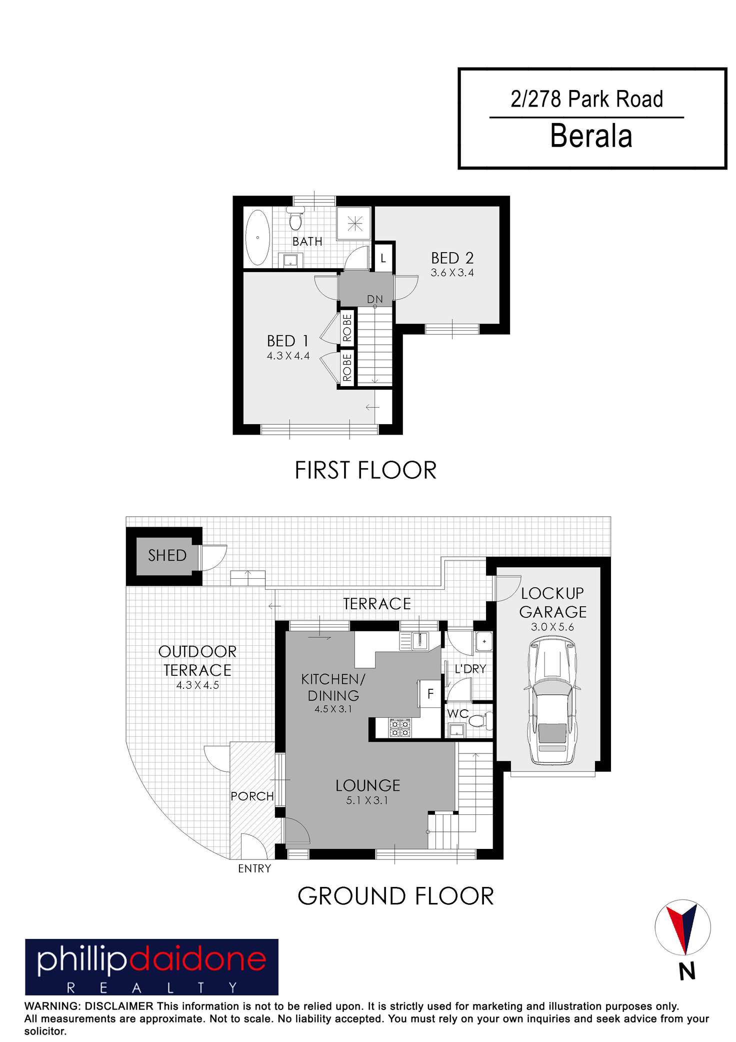 Floorplan of Homely townhouse listing, 2/278 Park Road, Berala NSW 2141