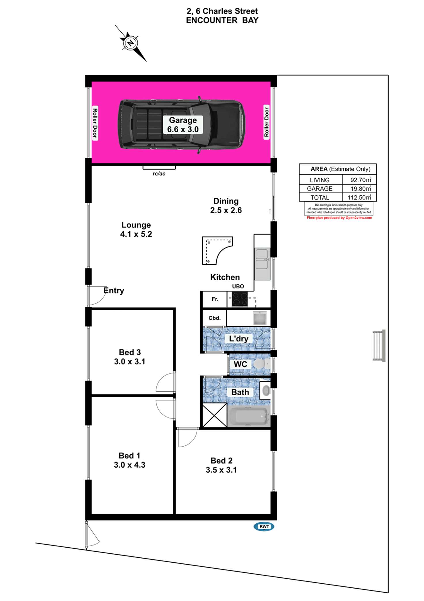 Floorplan of Homely unit listing, 2/6 Charles Street, Encounter Bay SA 5211