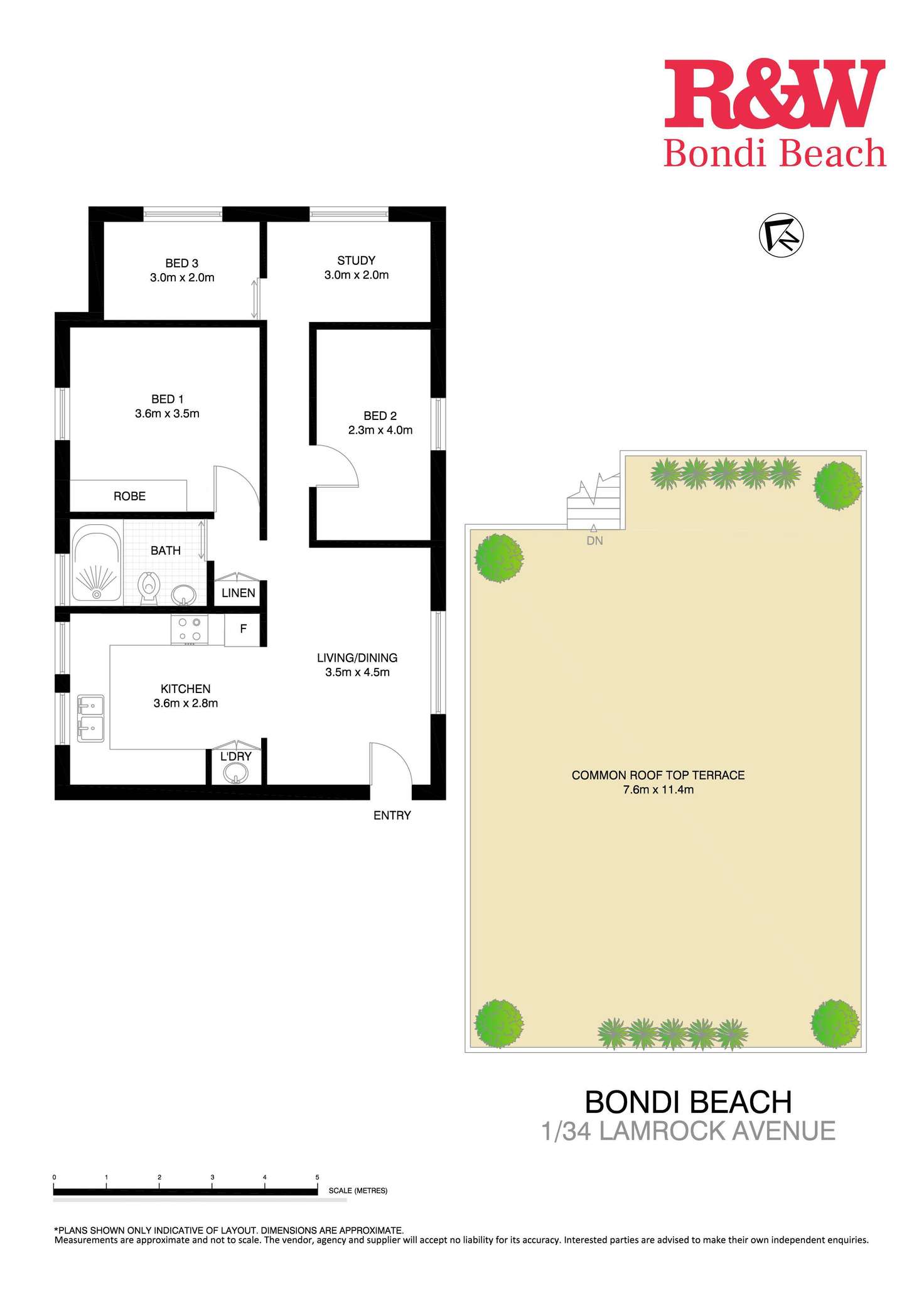 Floorplan of Homely apartment listing, 1/34 Lamrock Avenue, Bondi Beach NSW 2026
