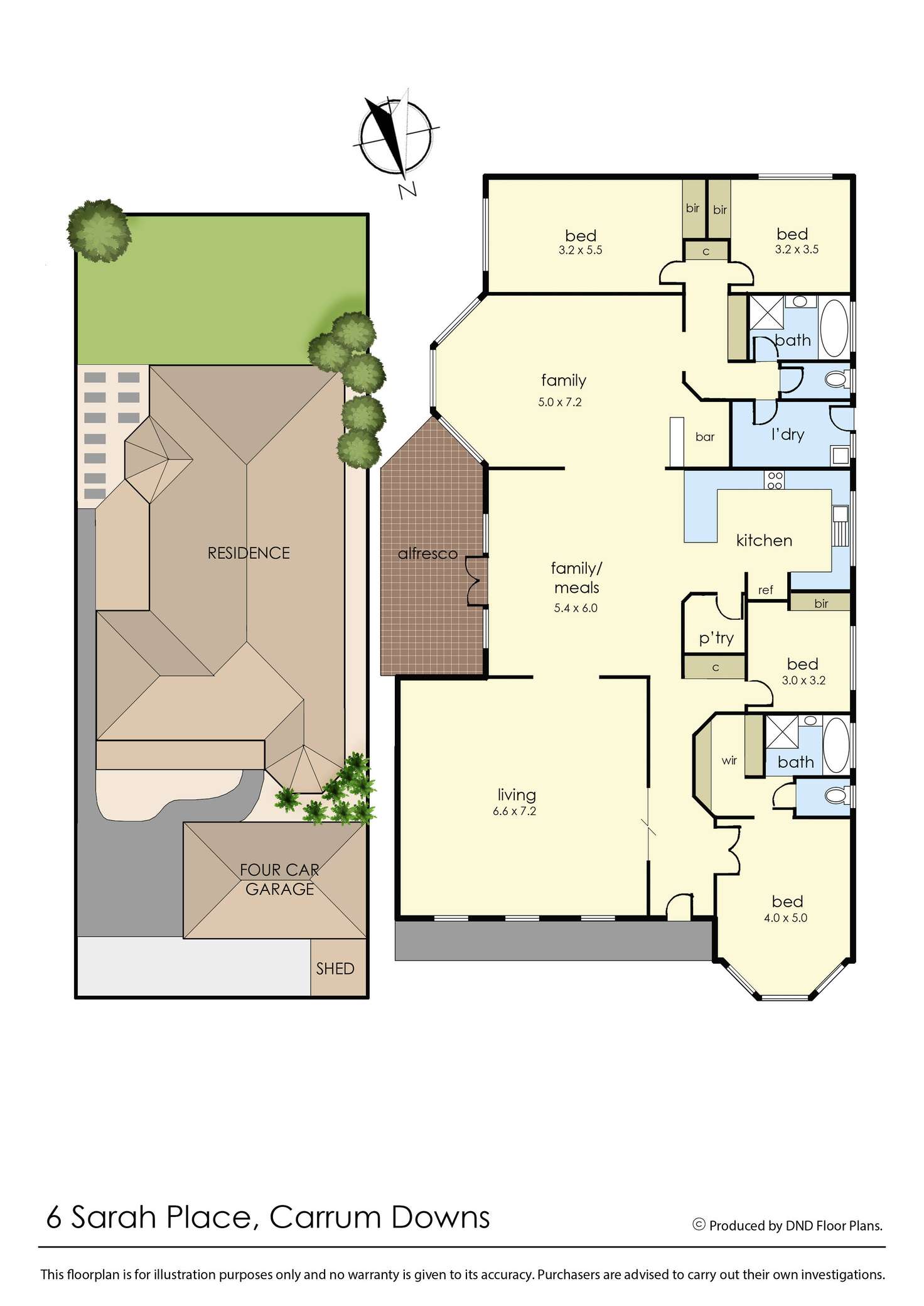 Floorplan of Homely house listing, 6 Sarah Place, Carrum Downs VIC 3201