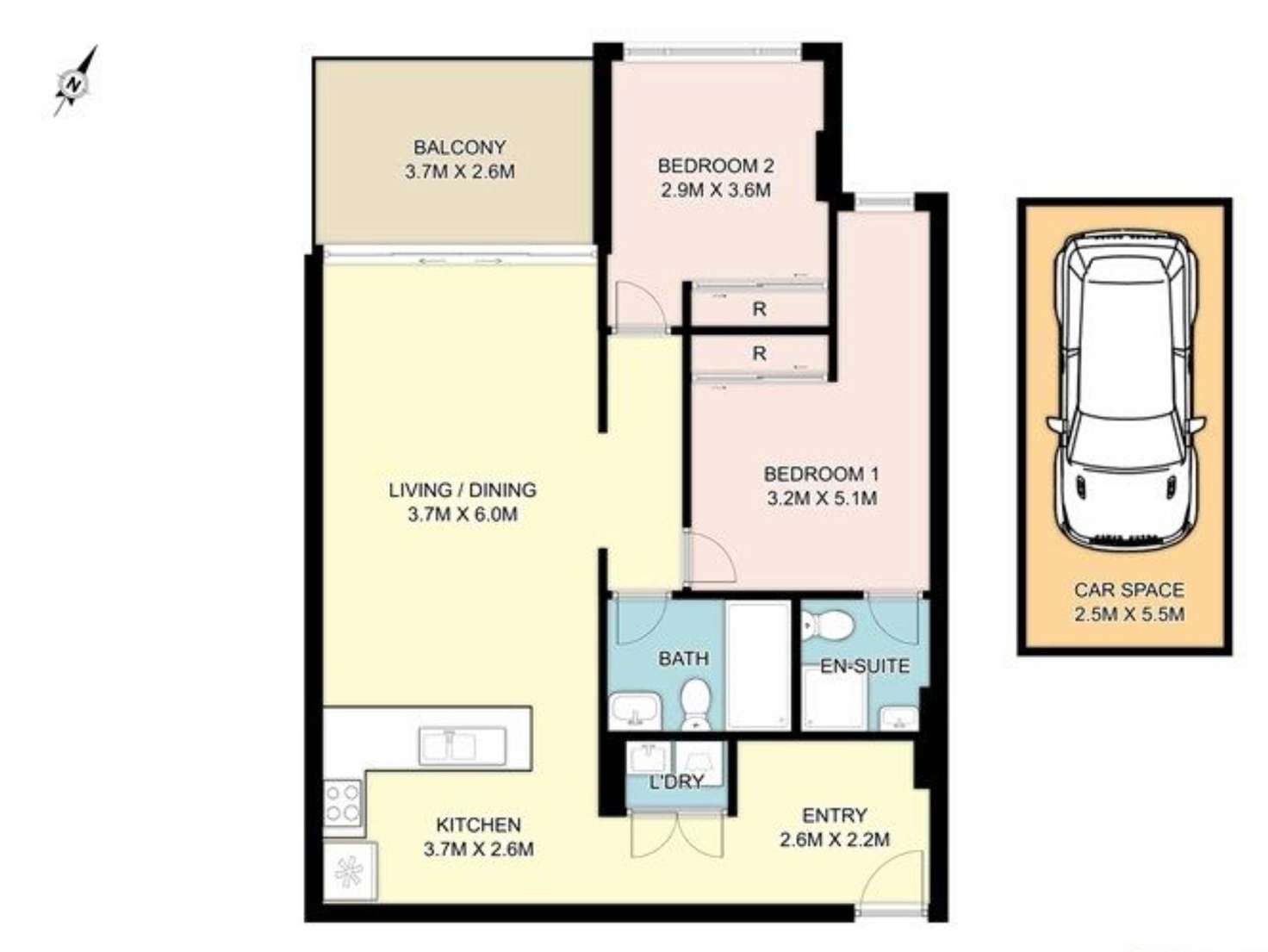 Floorplan of Homely apartment listing, B202/40-50 Arncliffe Street, Wolli Creek NSW 2205