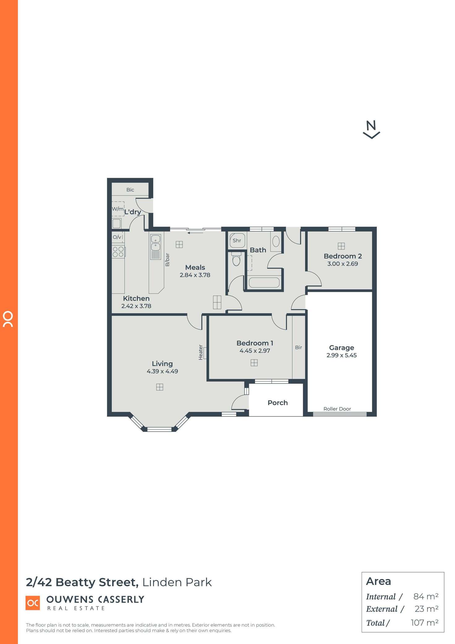 Floorplan of Homely unit listing, 2/42-44 Beatty Street, Linden Park SA 5065