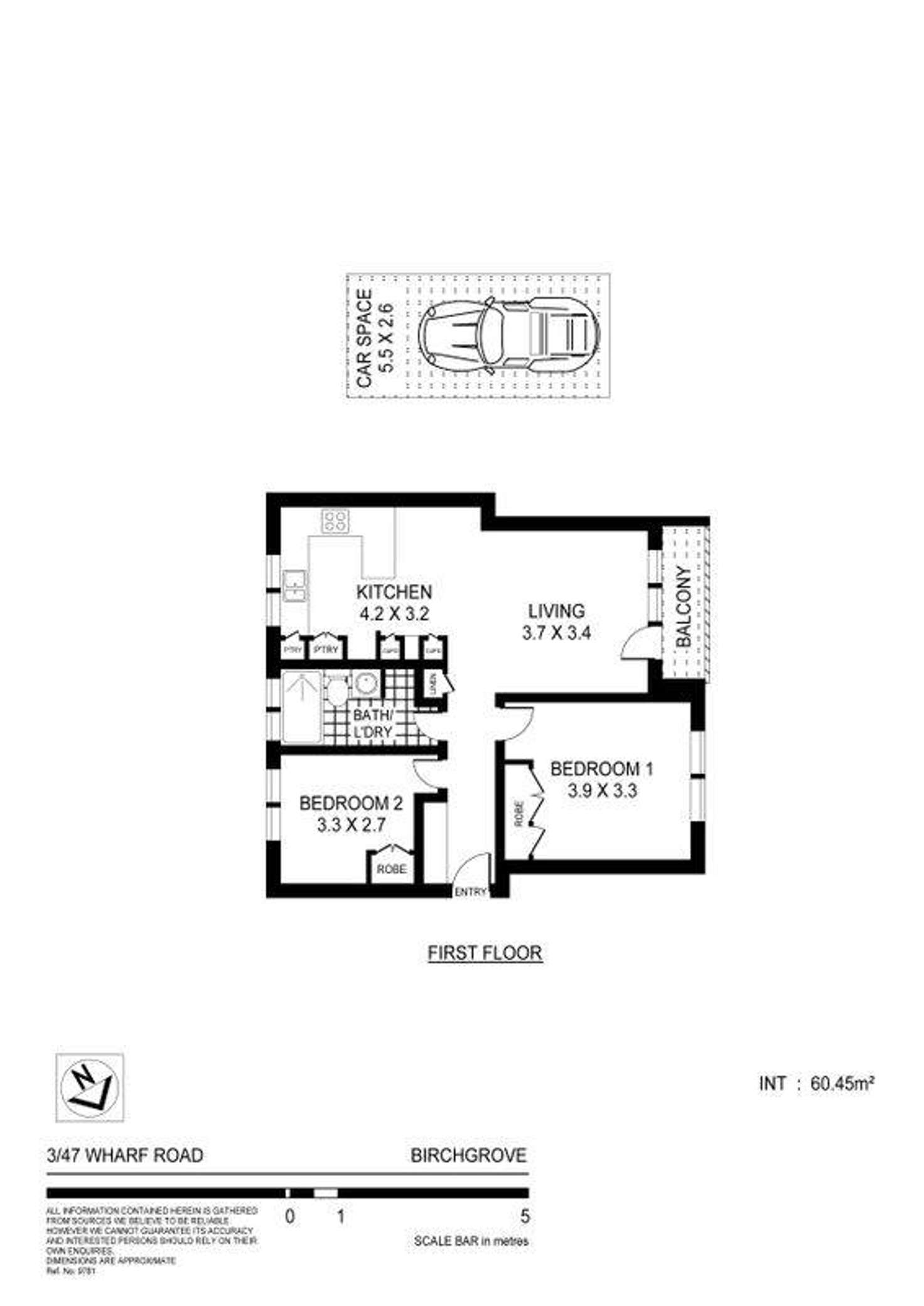 Floorplan of Homely apartment listing, 3/47 Wharf Road, Birchgrove NSW 2041