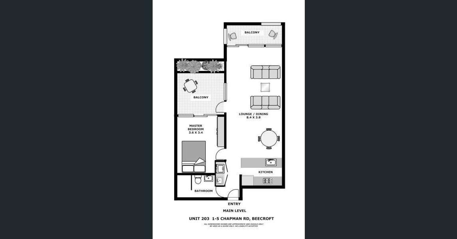 Floorplan of Homely unit listing, 203/1-5 Chapman Avenue, Beecroft NSW 2119