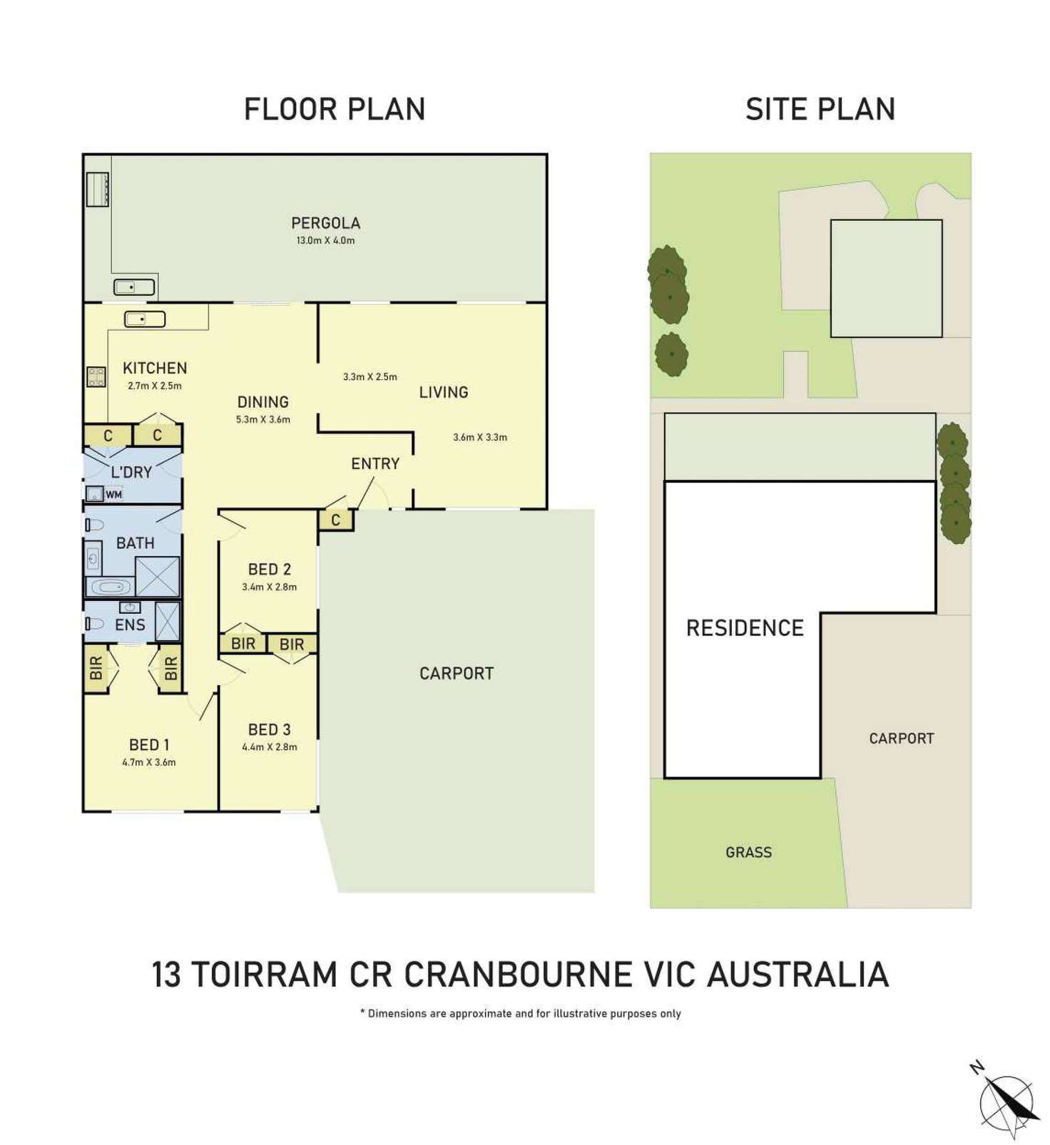 Floorplan of Homely house listing, 13 Toirram Crescent, Cranbourne VIC 3977