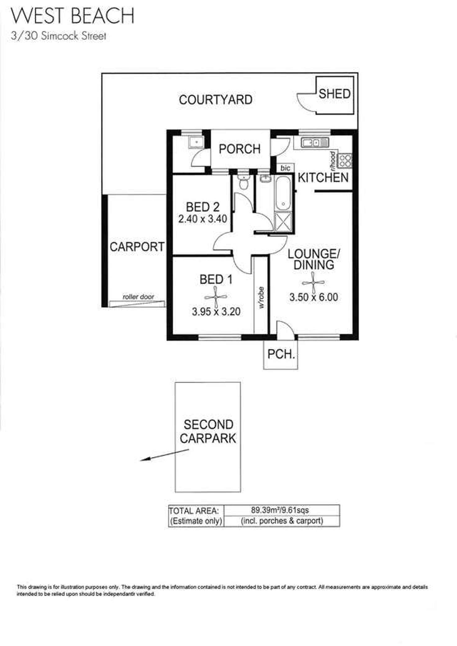 Floorplan of Homely unit listing, 3/30 Simcock Street, West Beach SA 5024