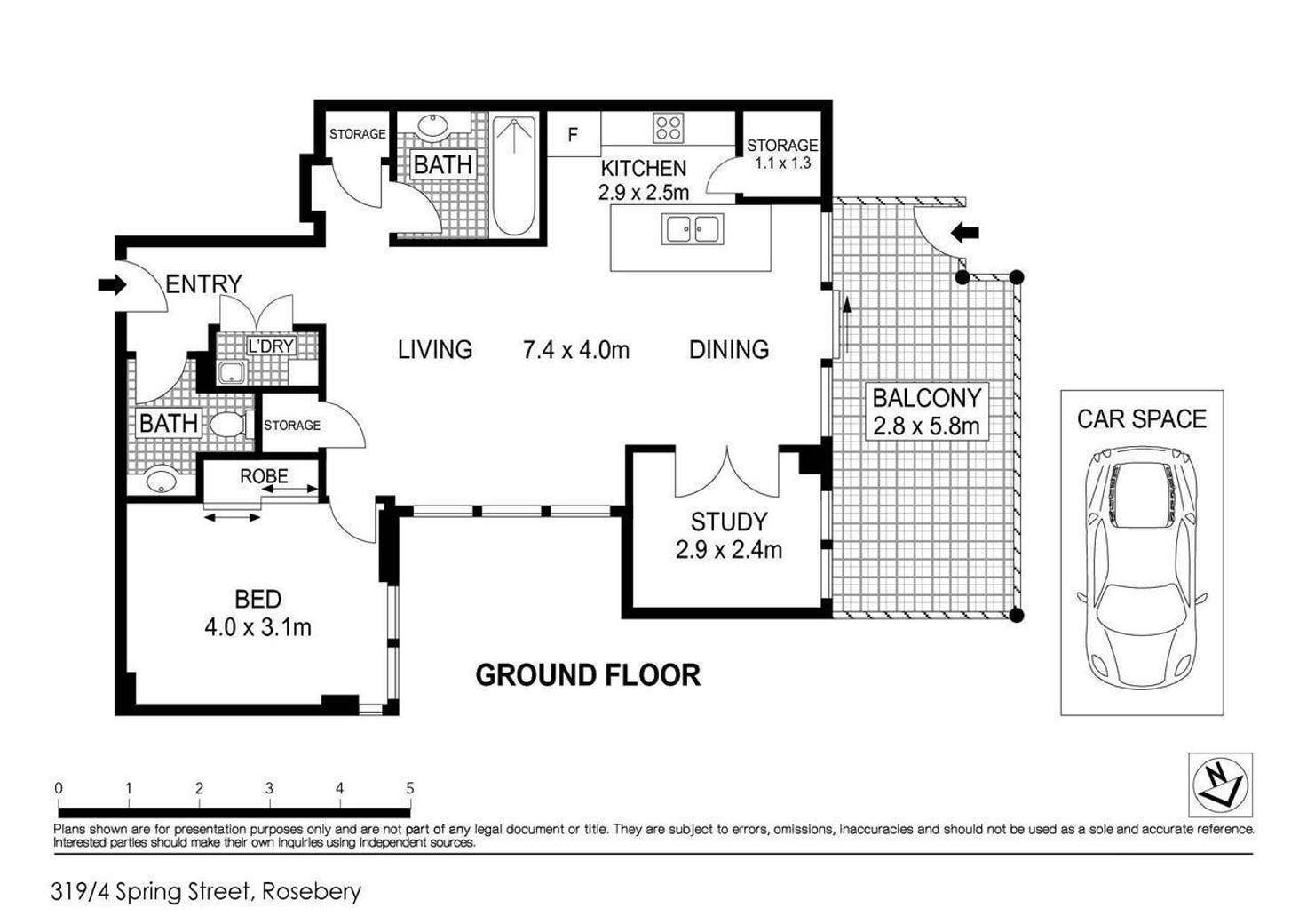 Floorplan of Homely apartment listing, 319/4 Spring Street, Rosebery NSW 2018