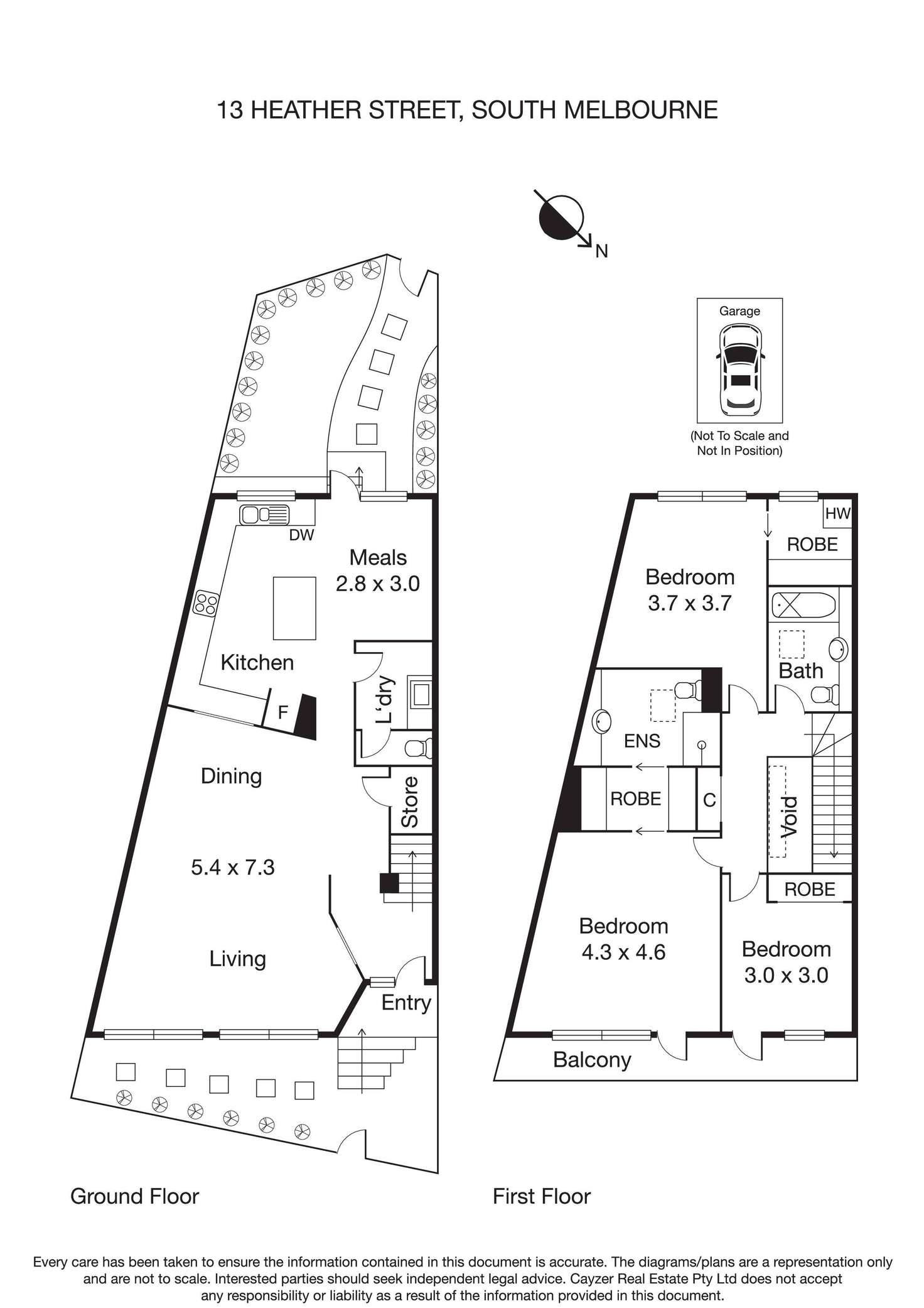 Floorplan of Homely townhouse listing, 13 Heather Street, South Melbourne VIC 3205