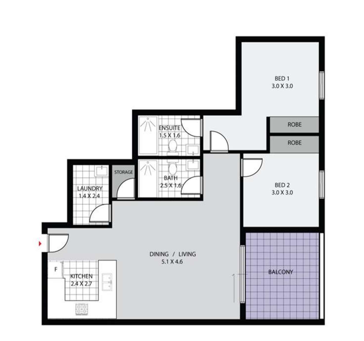 Floorplan of Homely apartment listing, 102/1 Markham Avenue, Penrith NSW 2750