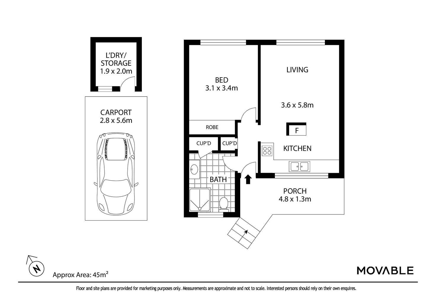 Floorplan of Homely unit listing, 3/65 Prospect Road, Garden Suburb NSW 2289