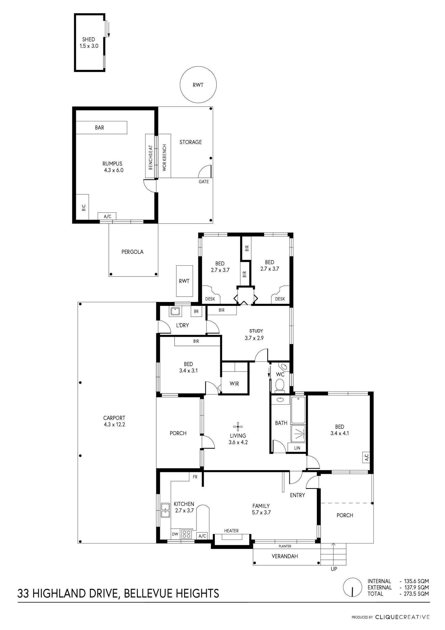 Floorplan of Homely house listing, 33 Highland Drive, Bellevue Heights SA 5050