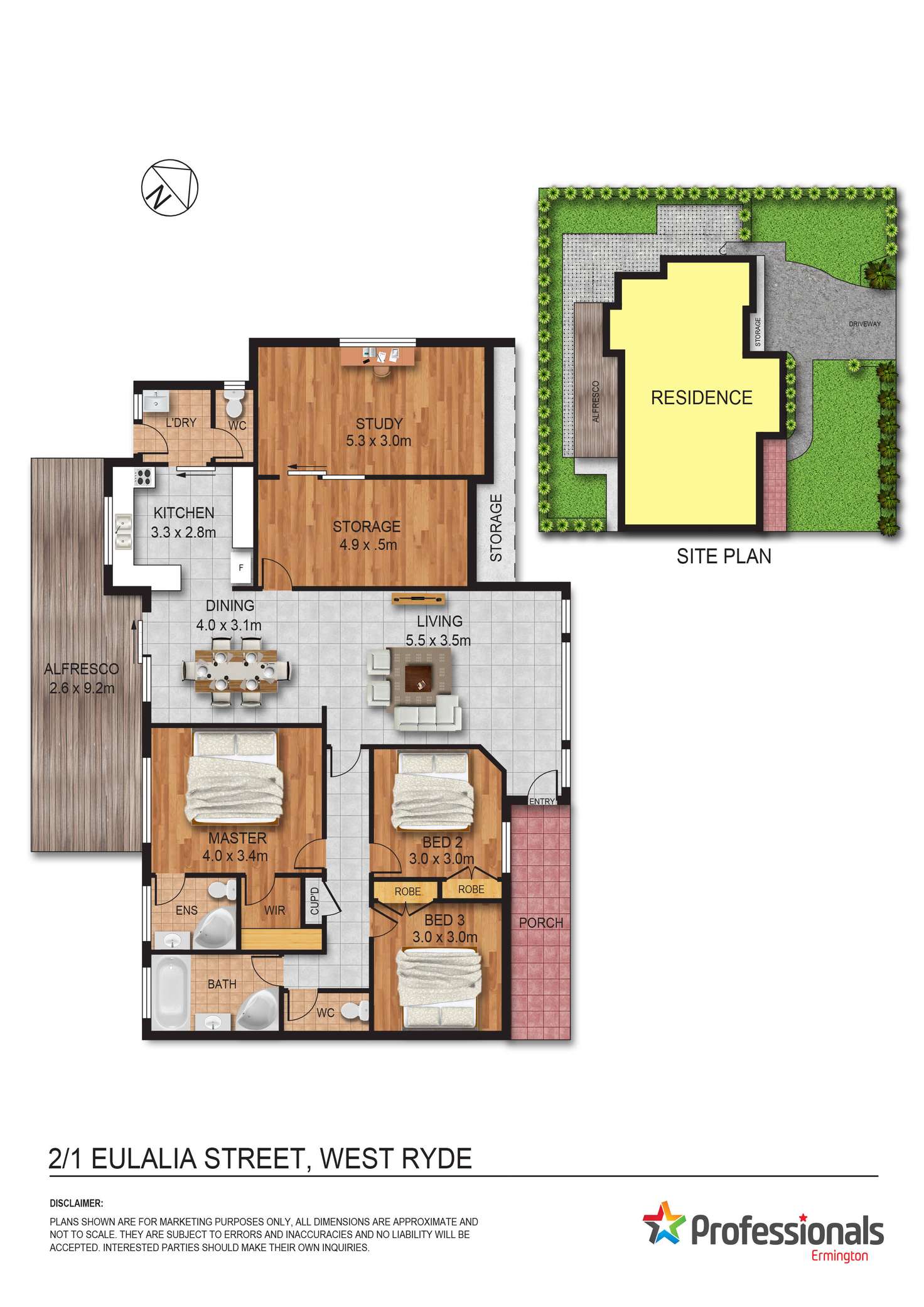 Floorplan of Homely villa listing, 2/1 Eulalia Street, West Ryde NSW 2114