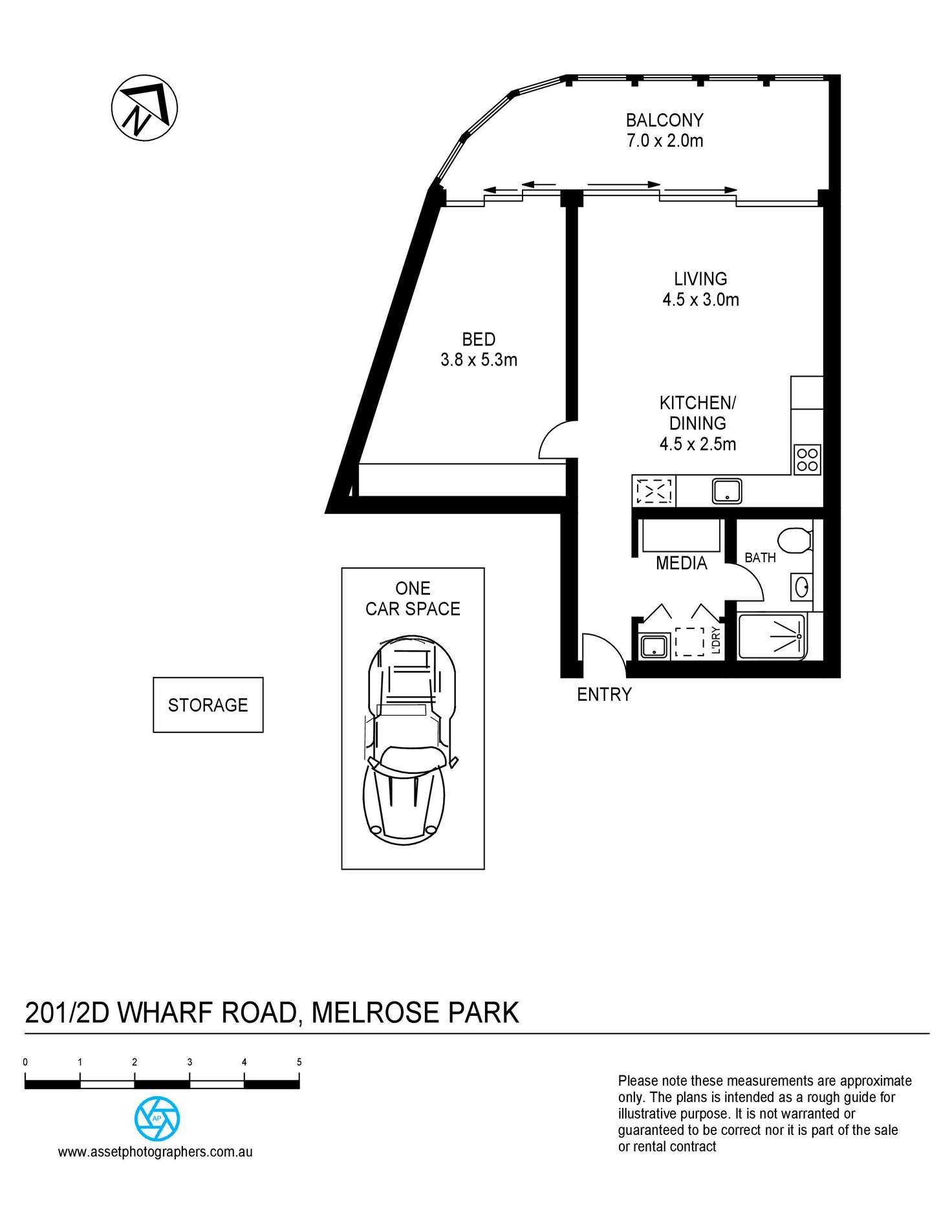 Floorplan of Homely apartment listing, 201/2D Wharf Road, Melrose Park NSW 2114