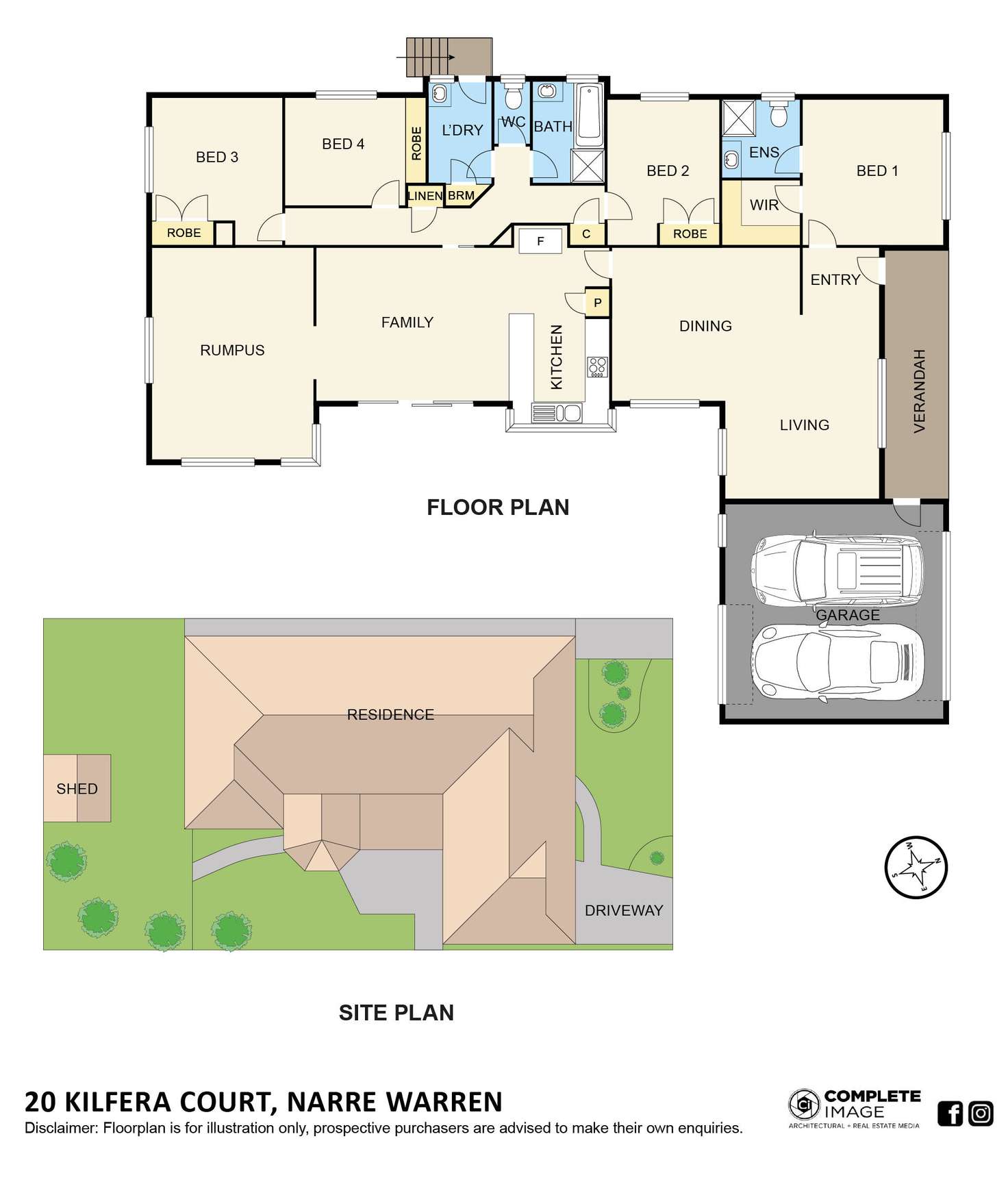 Floorplan of Homely house listing, 20 Kilfera Court, Narre Warren VIC 3805