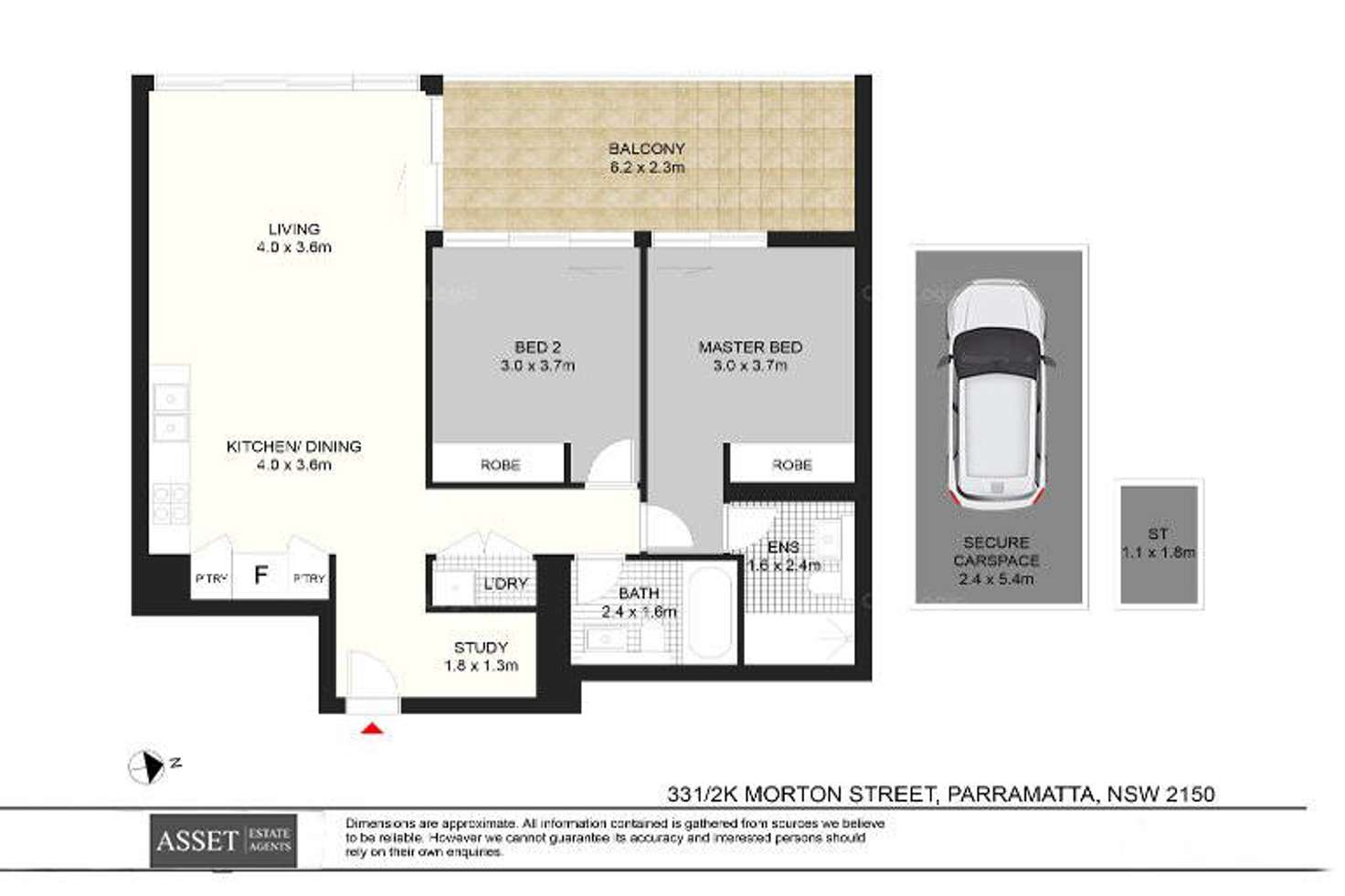 Floorplan of Homely apartment listing, K331/2 Morton Street, Parramatta NSW 2150