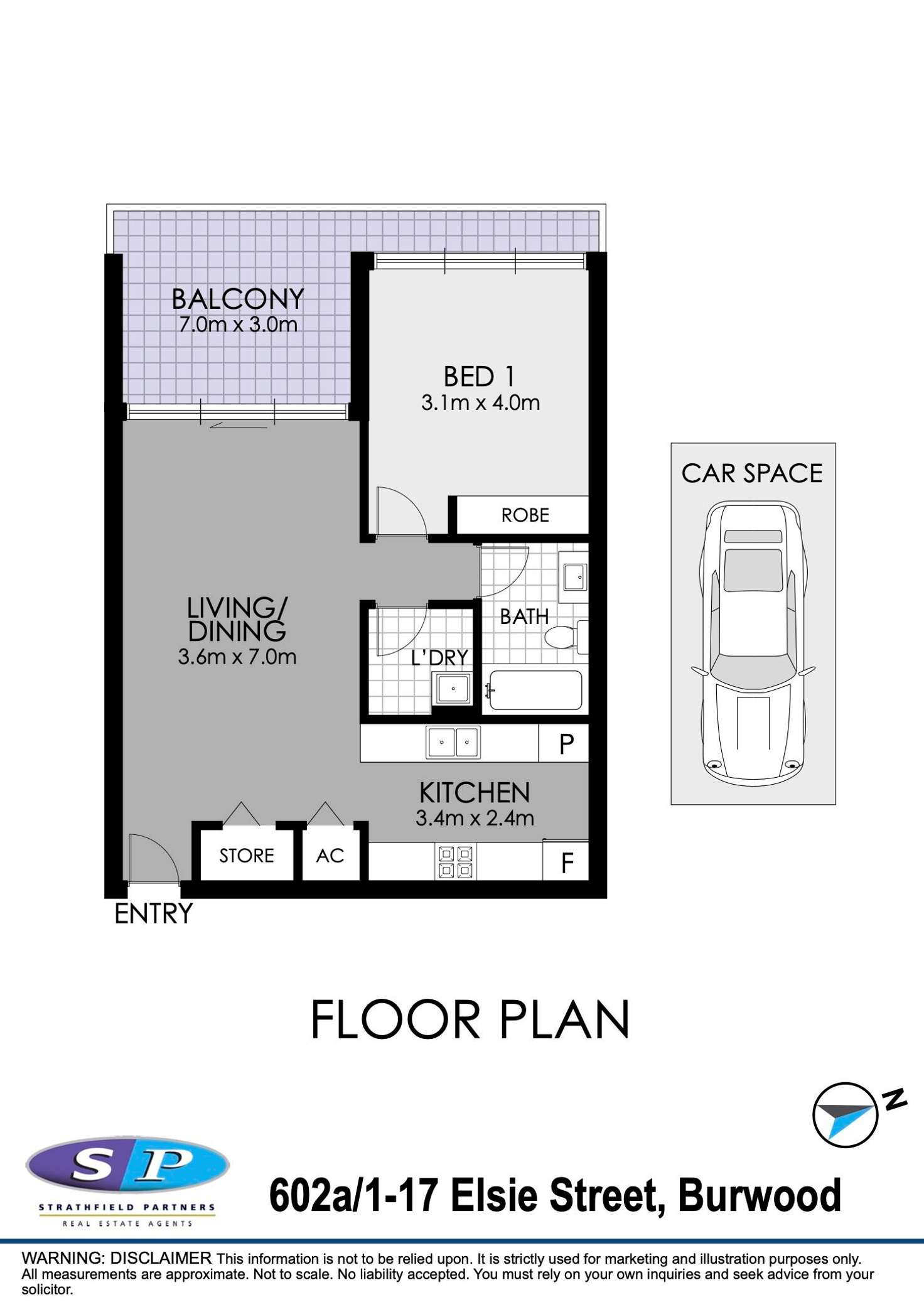 Floorplan of Homely apartment listing, A602/1-17 Elsie Street, Burwood NSW 2134