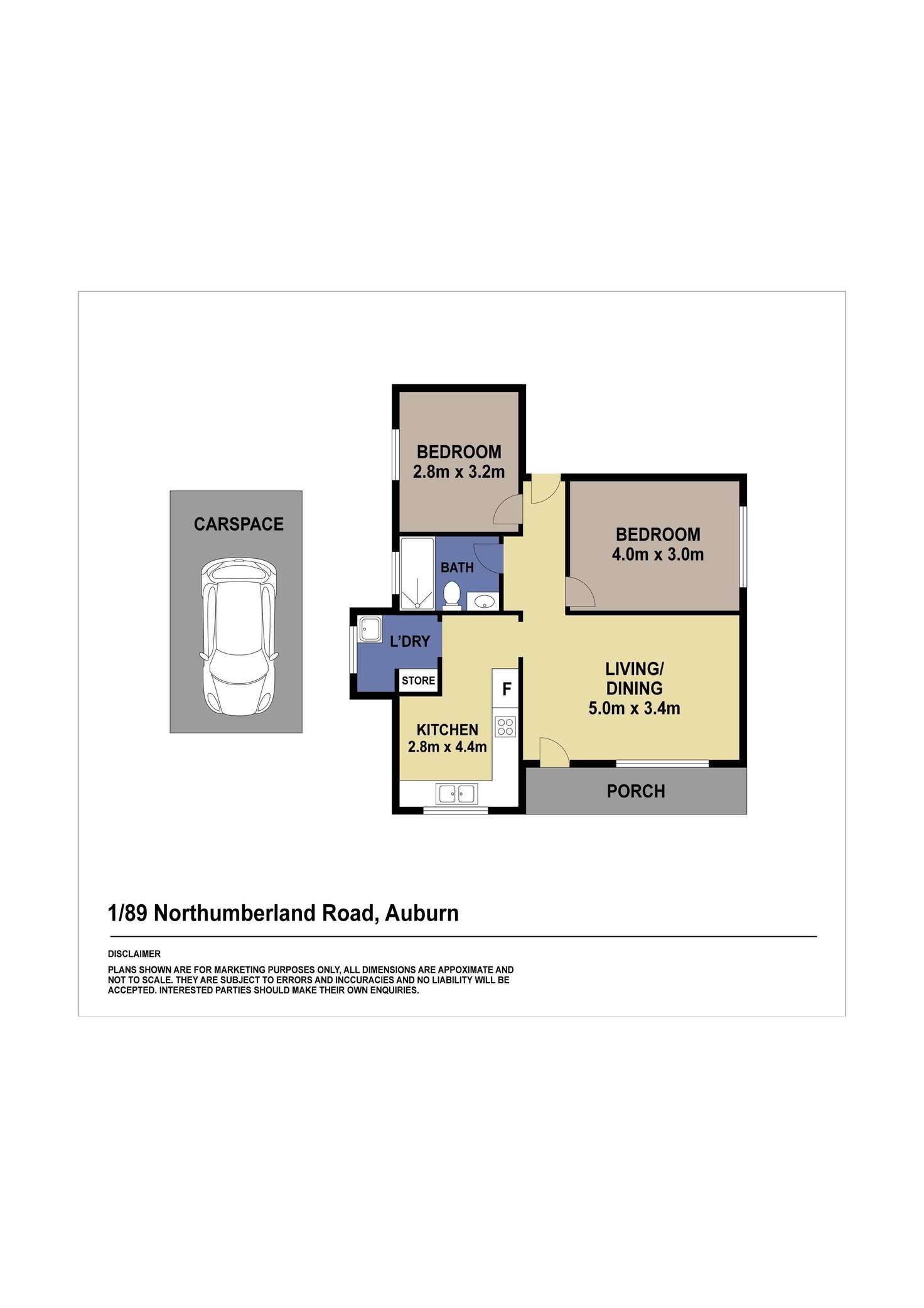 Floorplan of Homely unit listing, 1/89 Northumberland Road, Auburn NSW 2144