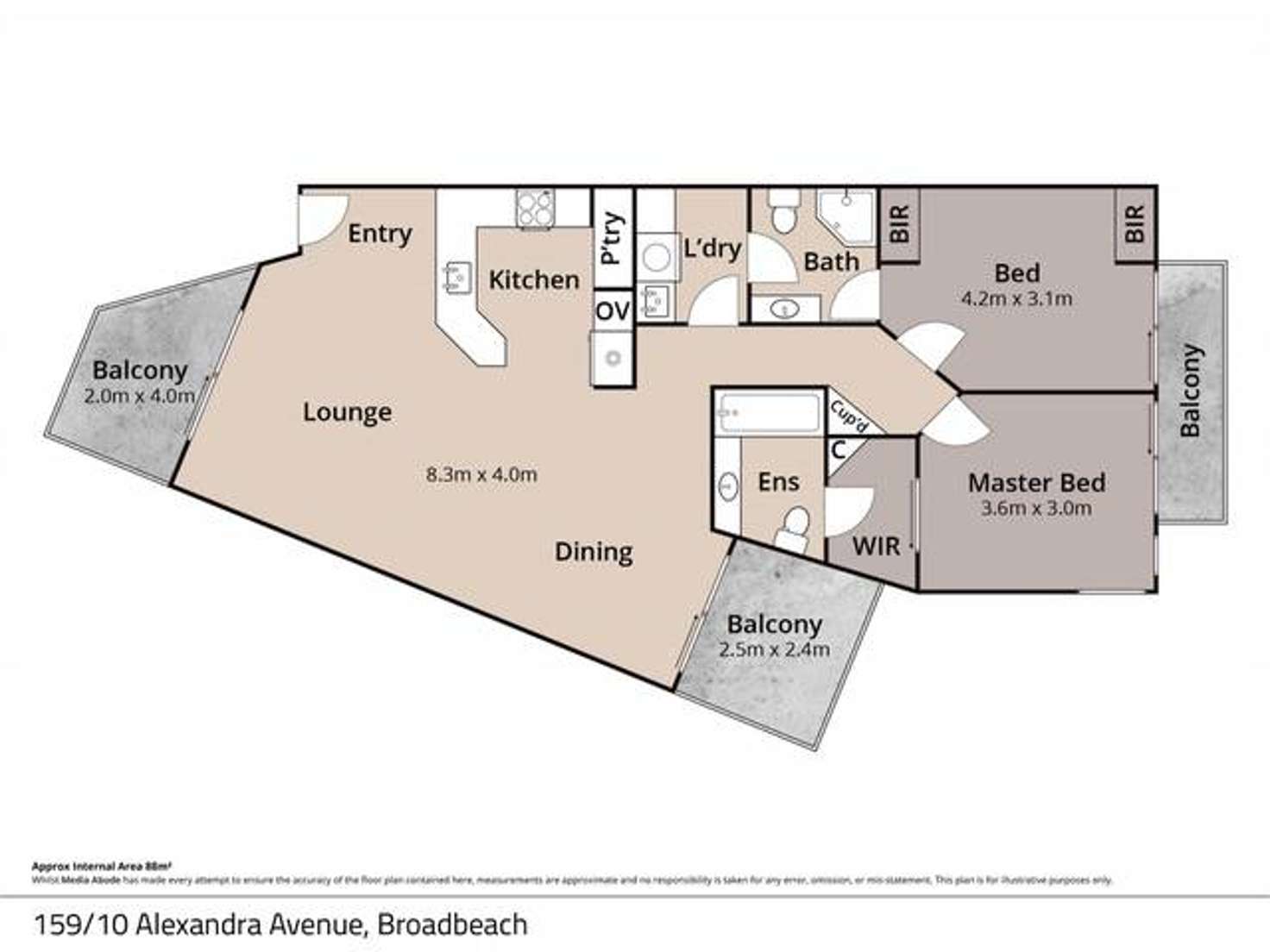 Floorplan of Homely unit listing, 159/10 Alexandra Avenue, Mermaid Beach QLD 4218