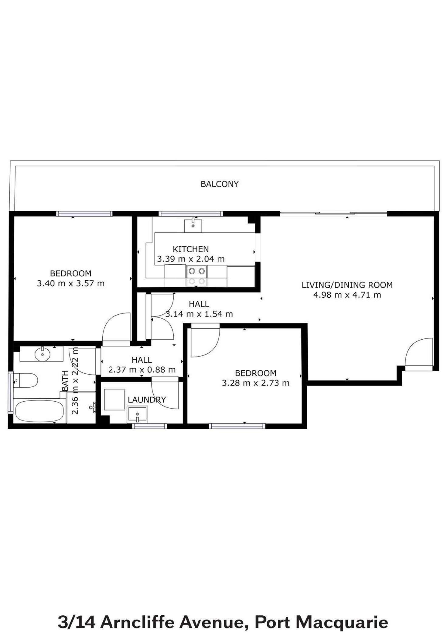 Floorplan of Homely unit listing, 3/14 Arncliffe Avenue, Port Macquarie NSW 2444