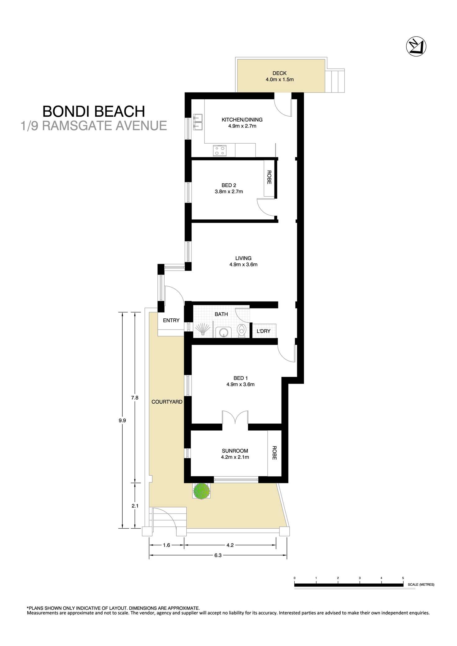 Floorplan of Homely apartment listing, 1/9 Ramsgate Avenue, Bondi Beach NSW 2026