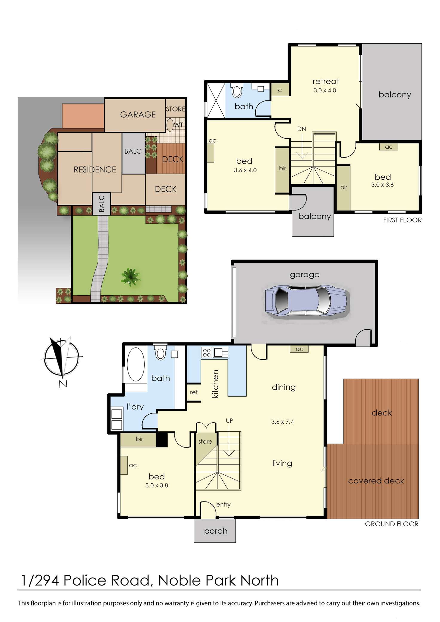 Floorplan of Homely townhouse listing, 1/294 Police Road, Noble Park North VIC 3174
