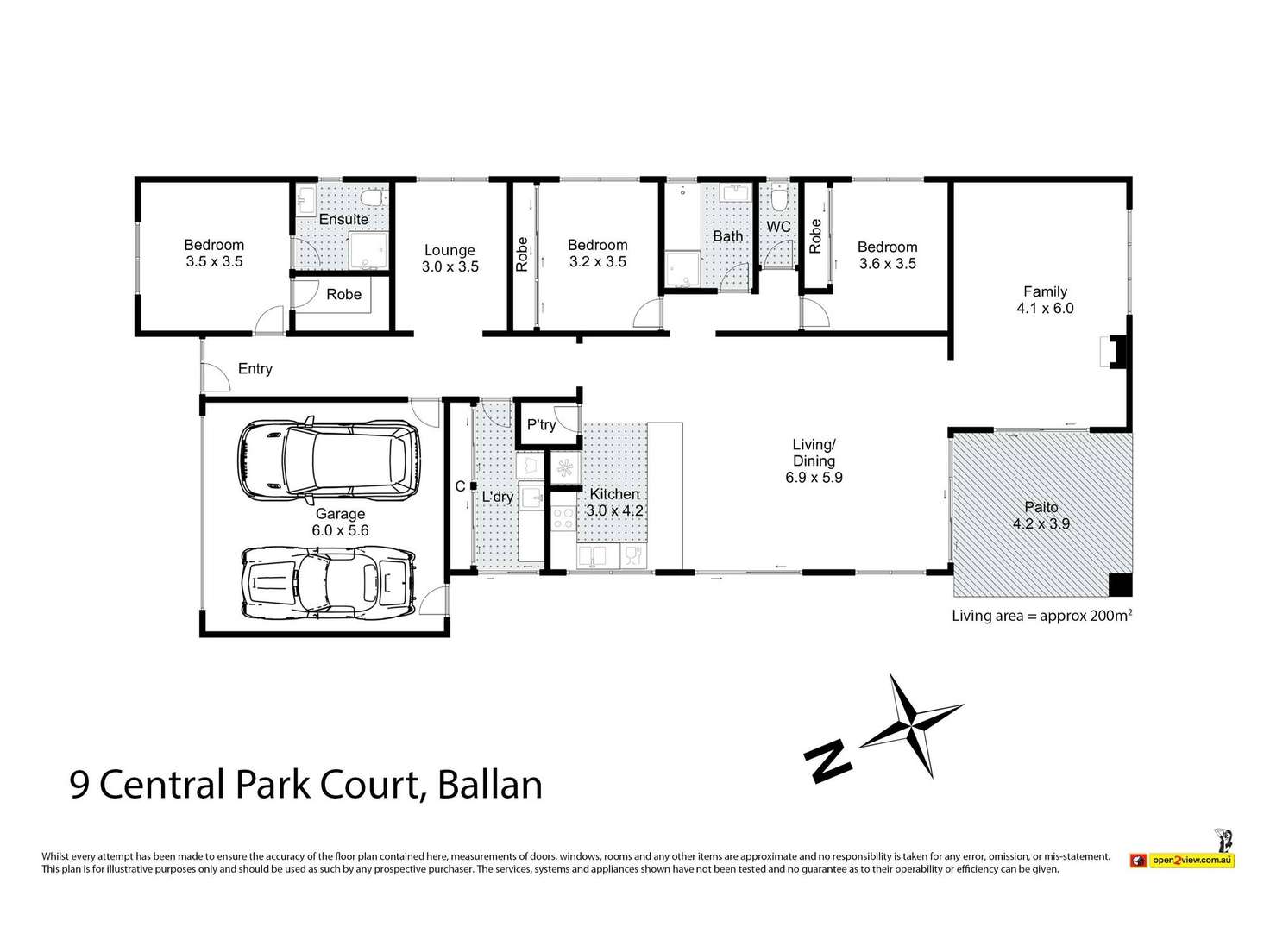 Floorplan of Homely house listing, 9 Central Park Court, Ballan VIC 3342