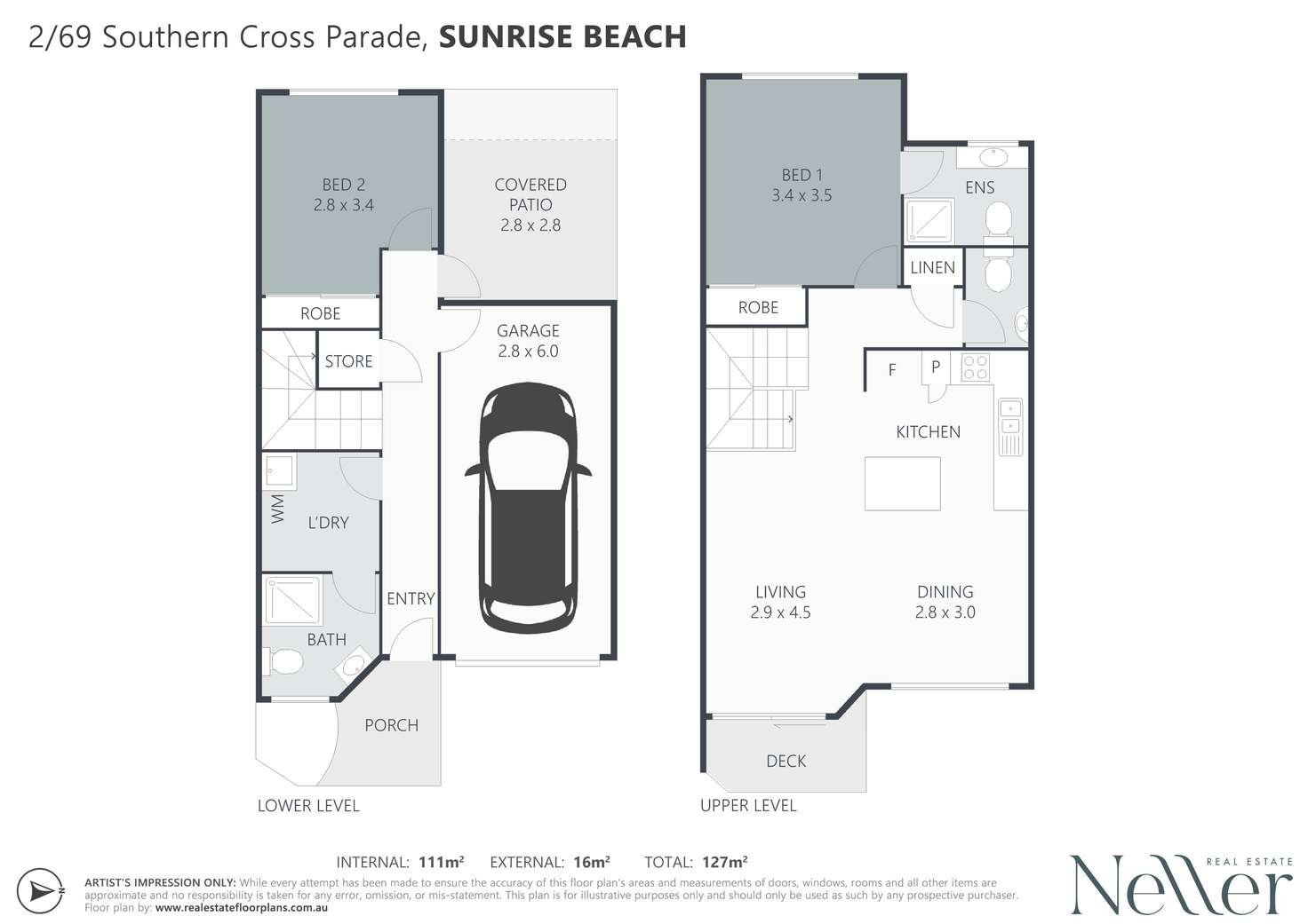 Floorplan of Homely unit listing, 2/69 Southern Cross Parade, Sunrise Beach QLD 4567