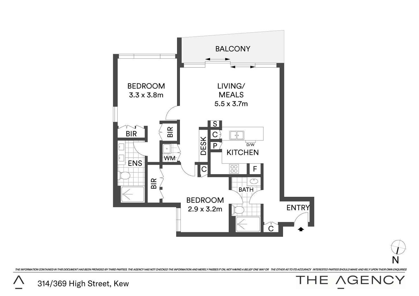 Floorplan of Homely unit listing, 314/369 High Street, Kew VIC 3101