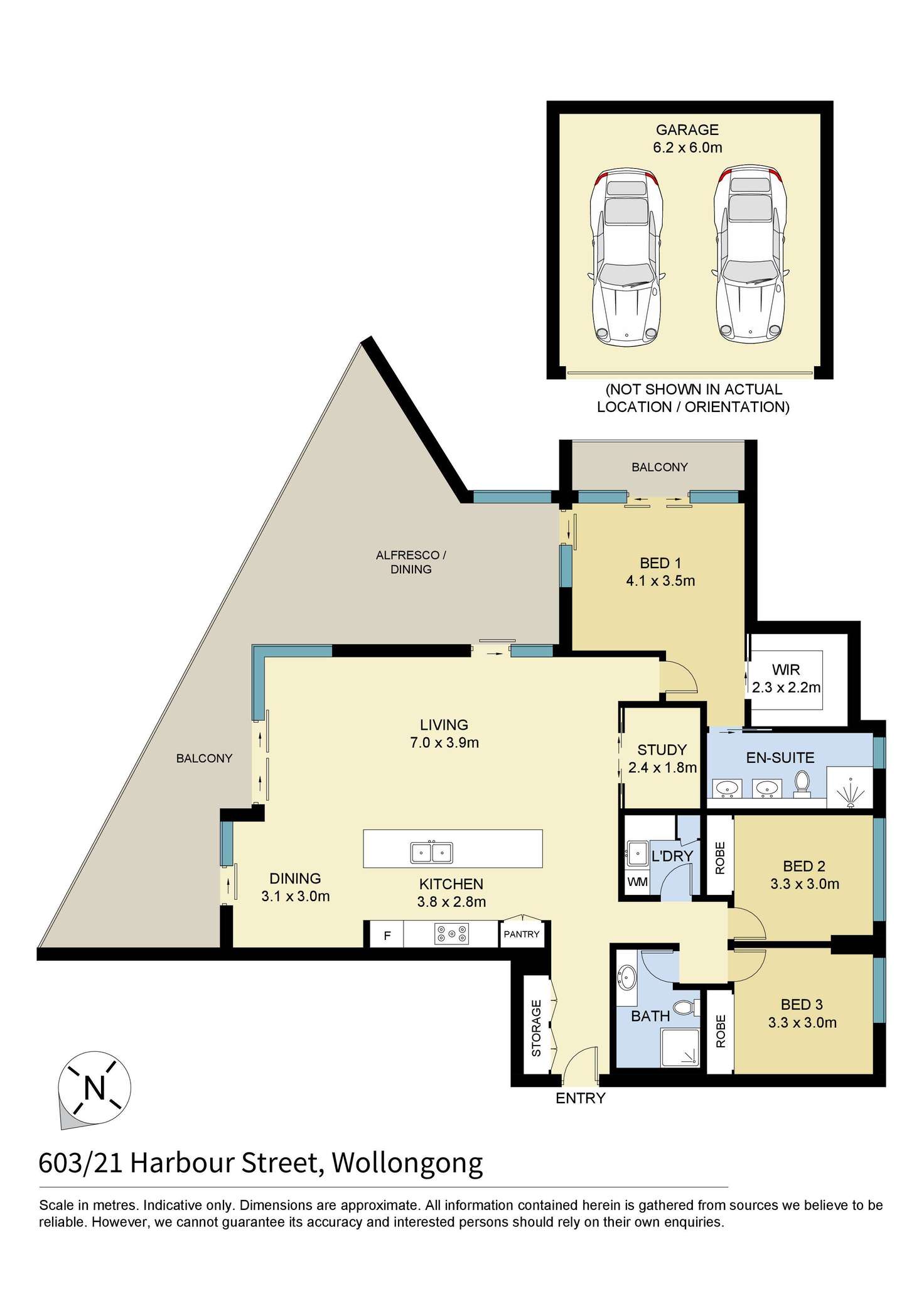 Floorplan of Homely apartment listing, 603/21 Harbour Street, Wollongong NSW 2500