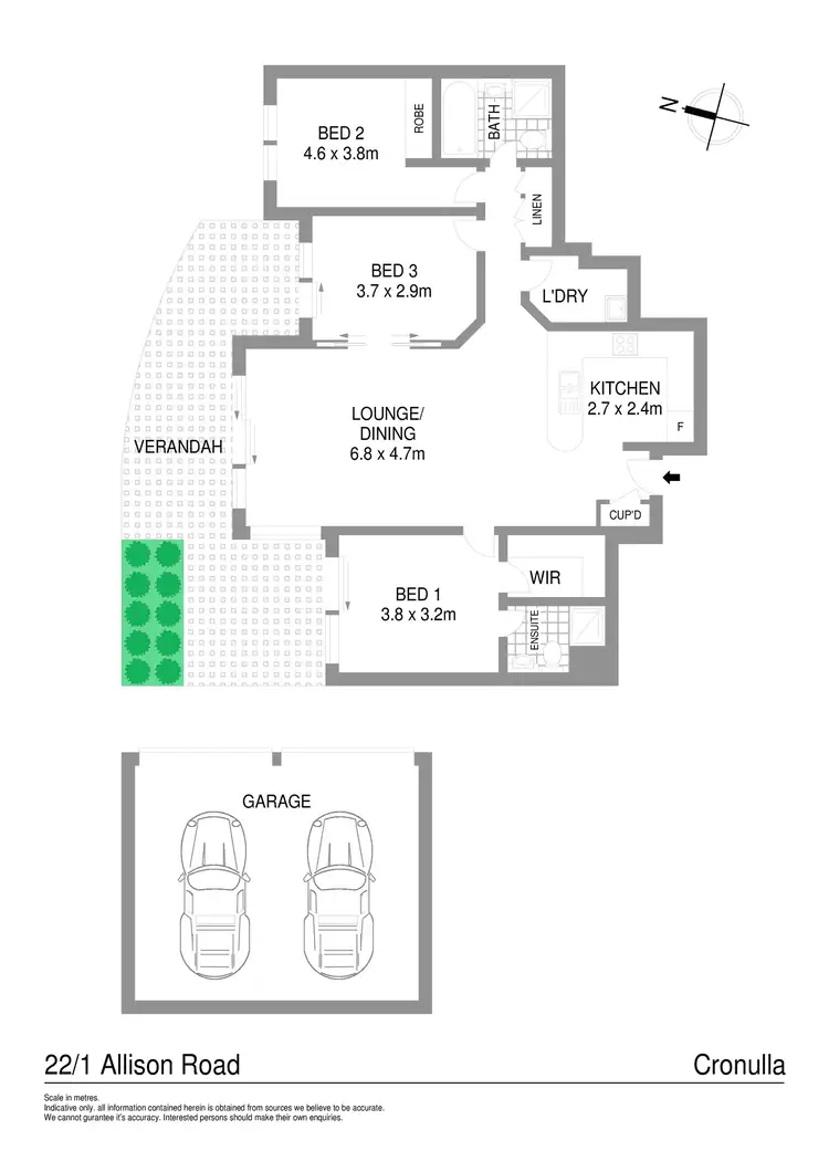 Floorplan of Homely apartment listing, 22/1 Allison Road, Cronulla NSW 2230