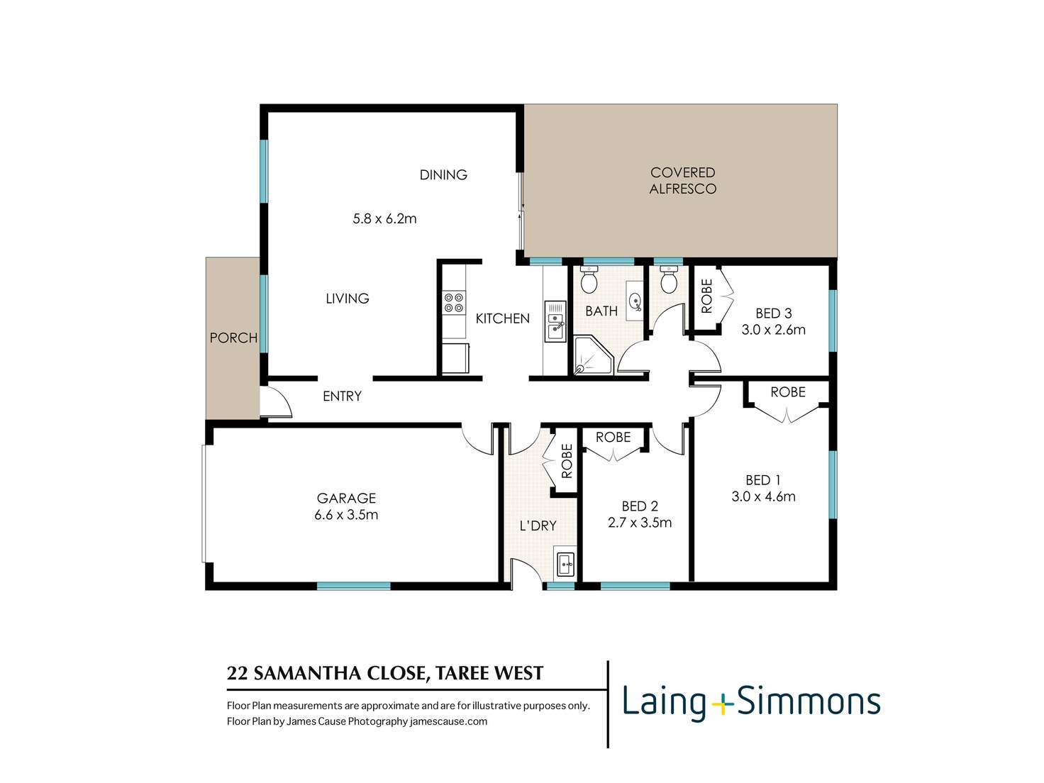 Floorplan of Homely house listing, 22 Samantha Close, Taree NSW 2430