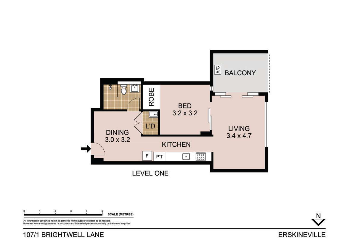 Floorplan of Homely apartment listing, 107/1 Brightwell Lane, Erskineville NSW 2043