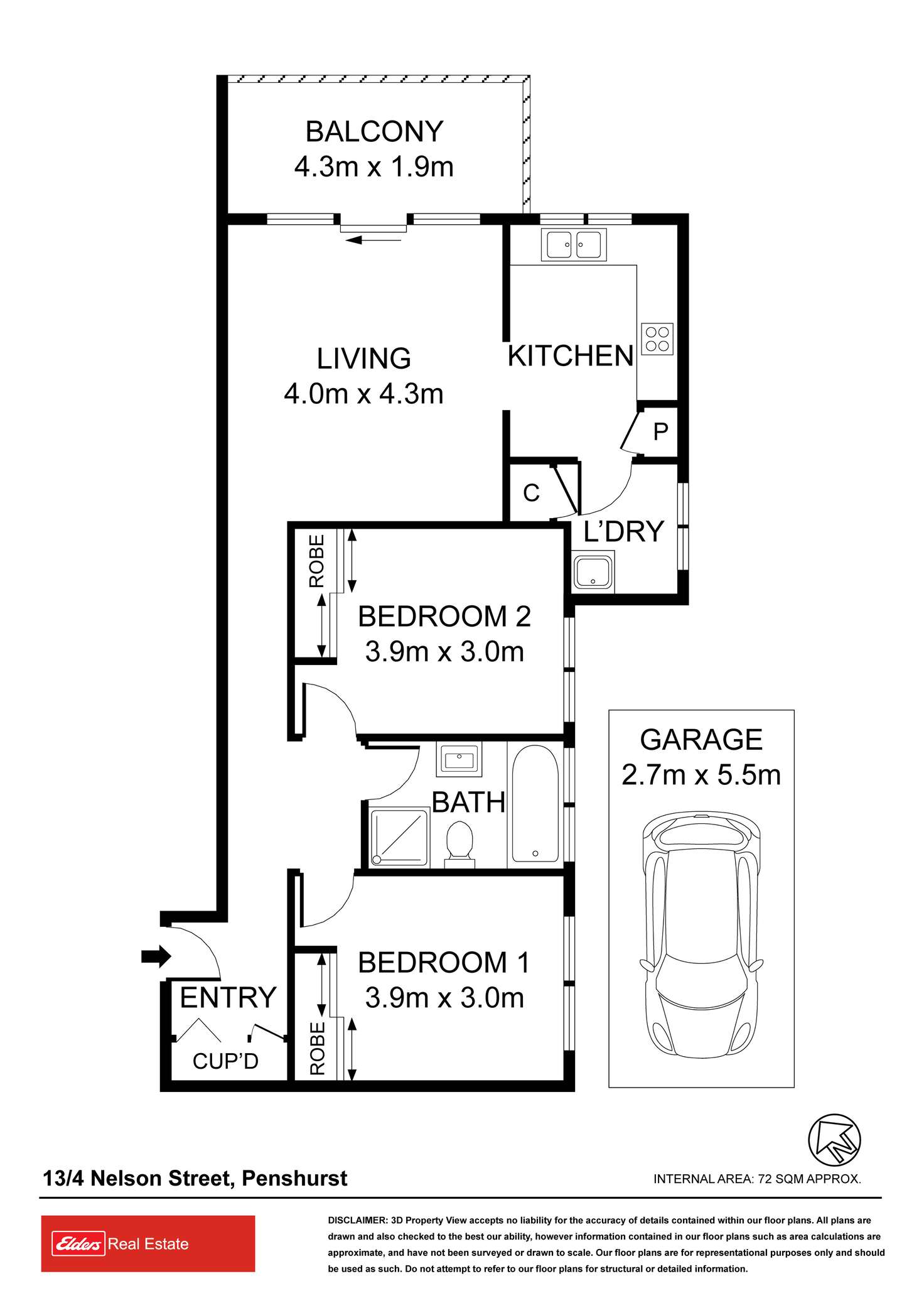Floorplan of Homely unit listing, 13/4 Nelson Street, Penshurst NSW 2222