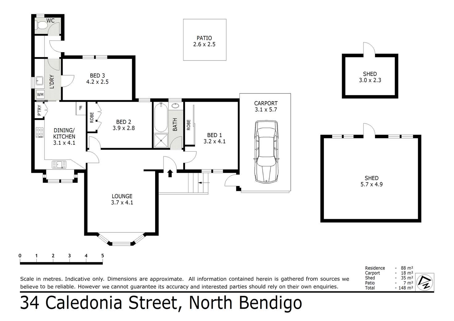 Floorplan of Homely house listing, 34 Caledonia Street, North Bendigo VIC 3550