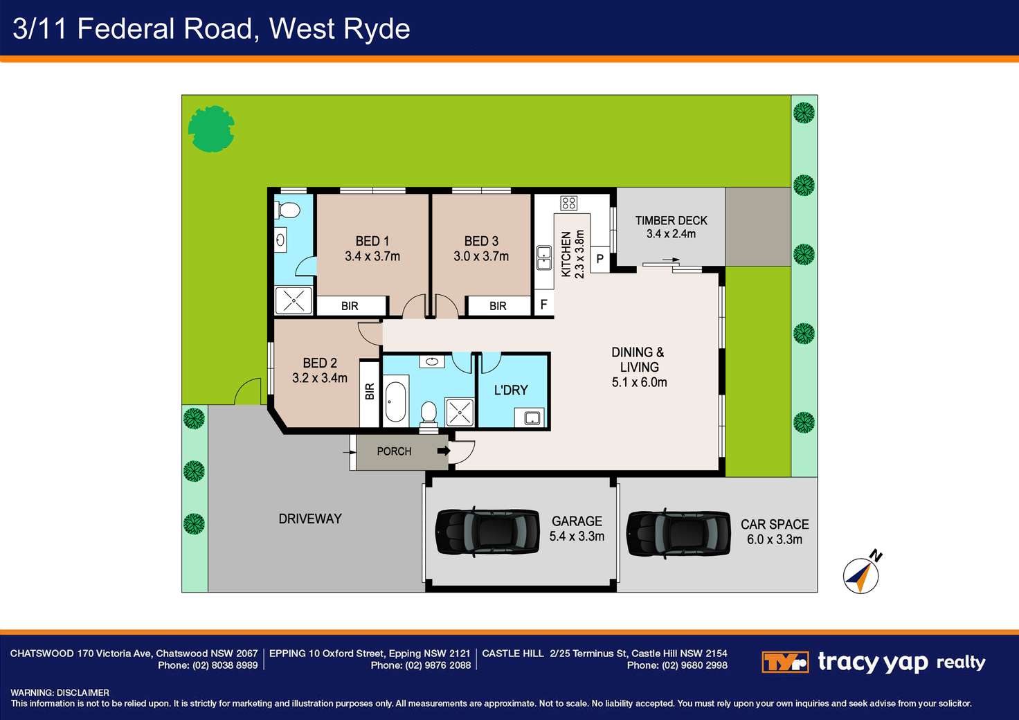 Floorplan of Homely villa listing, 3/11 Federal Road, West Ryde NSW 2114