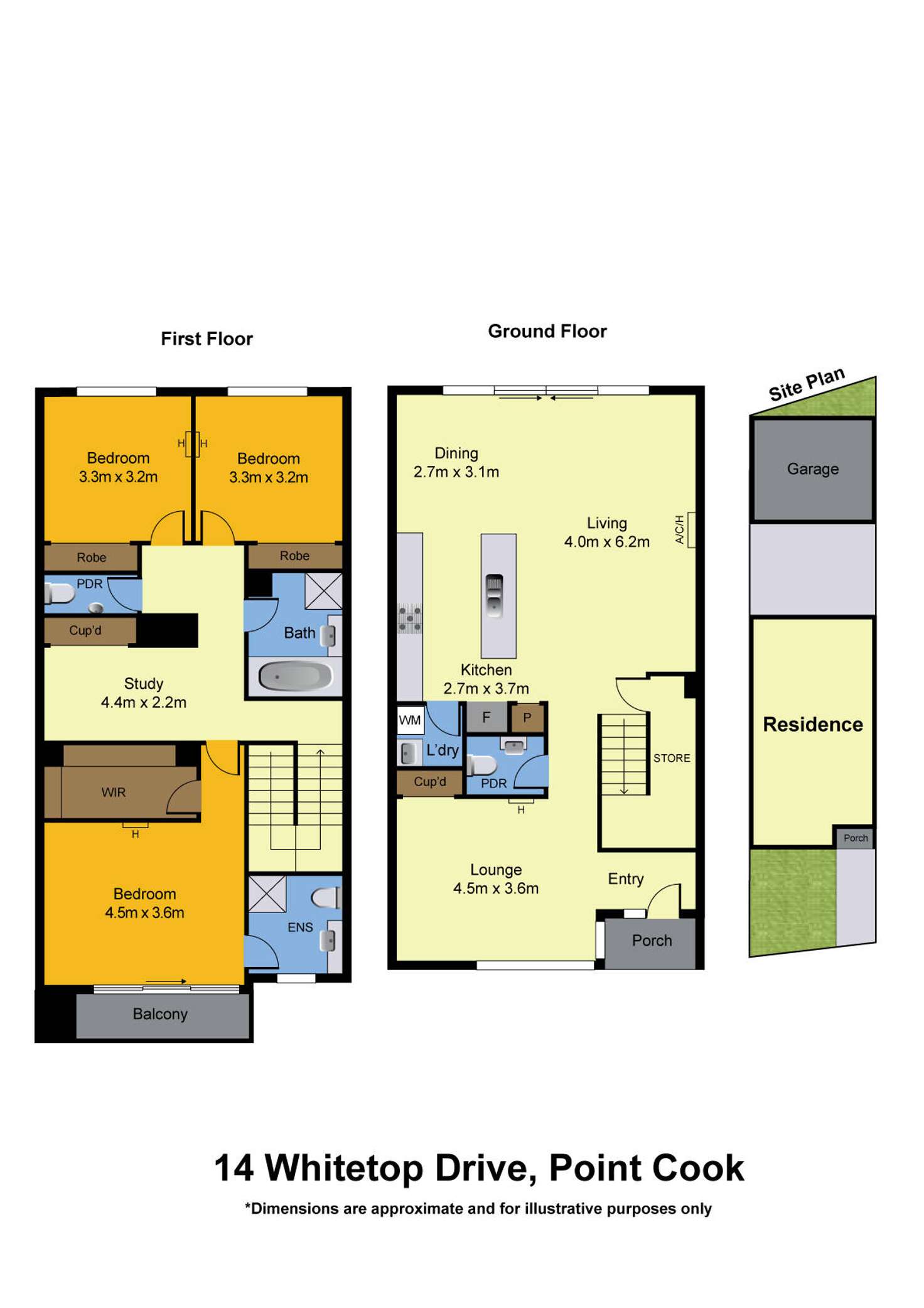 Floorplan of Homely townhouse listing, 14 Whitetop Drive, Point Cook VIC 3030