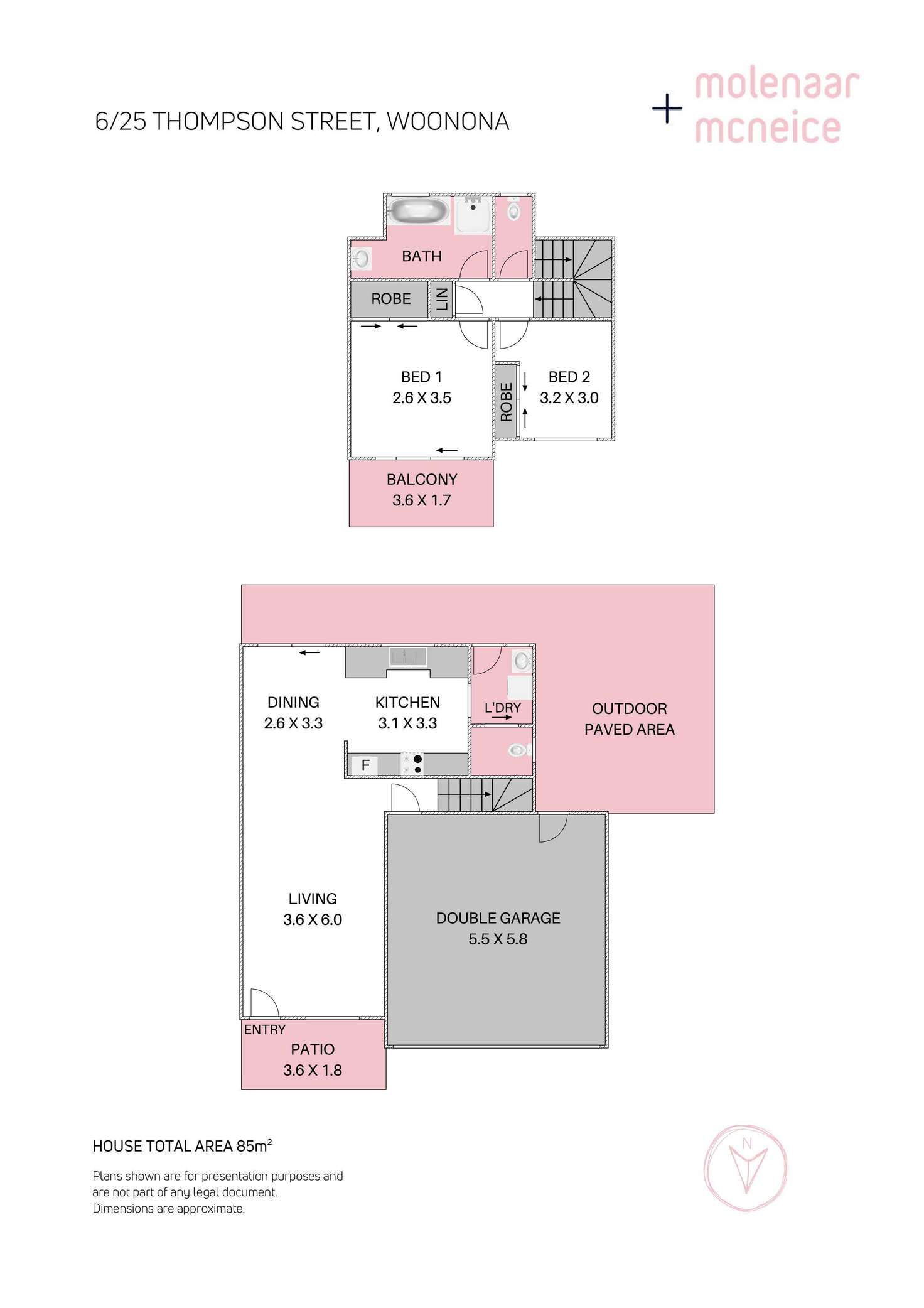 Floorplan of Homely townhouse listing, 6/25 Thompson Street, Woonona NSW 2517
