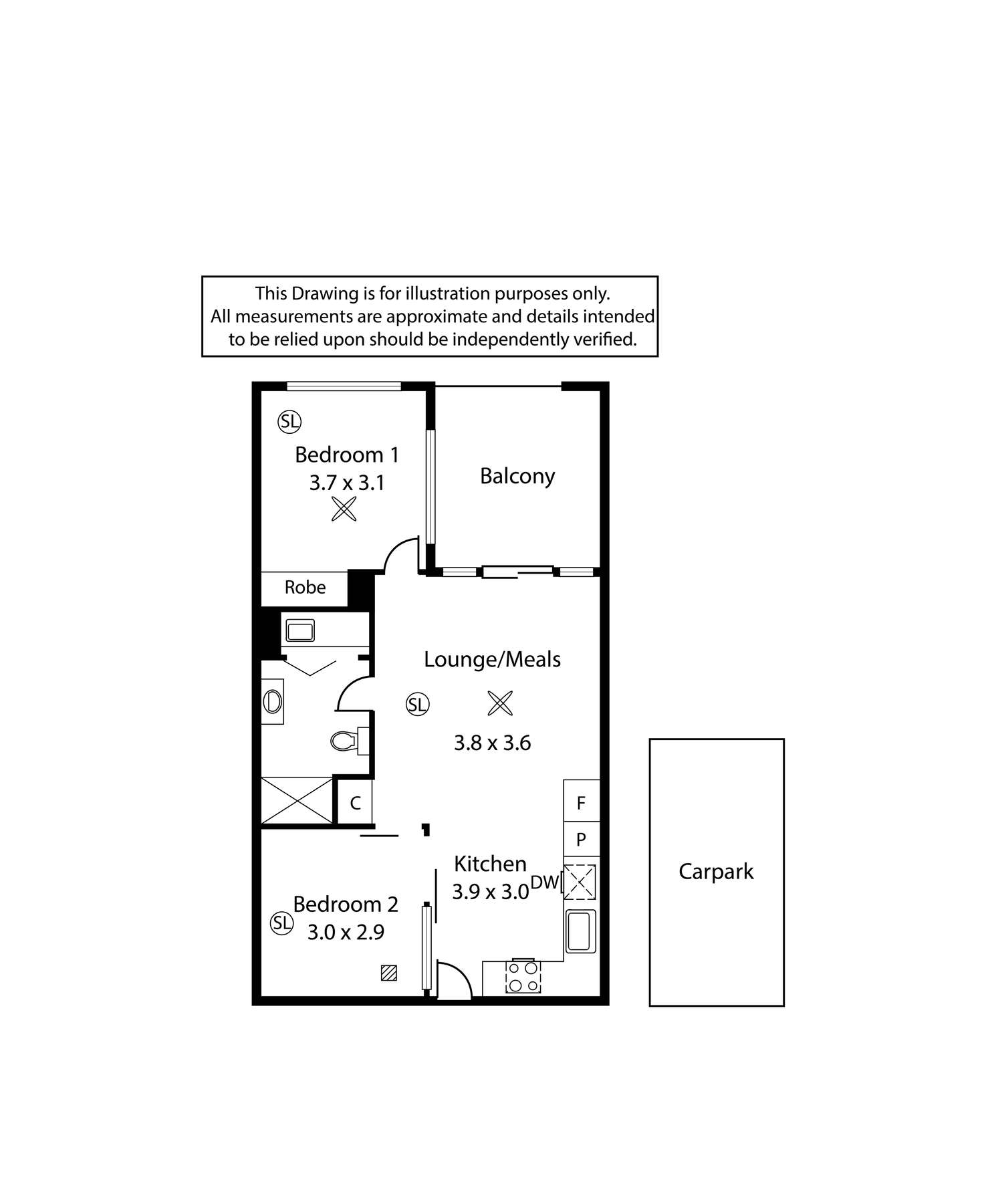 Floorplan of Homely apartment listing, 105/3 Fifth Street, Bowden SA 5007