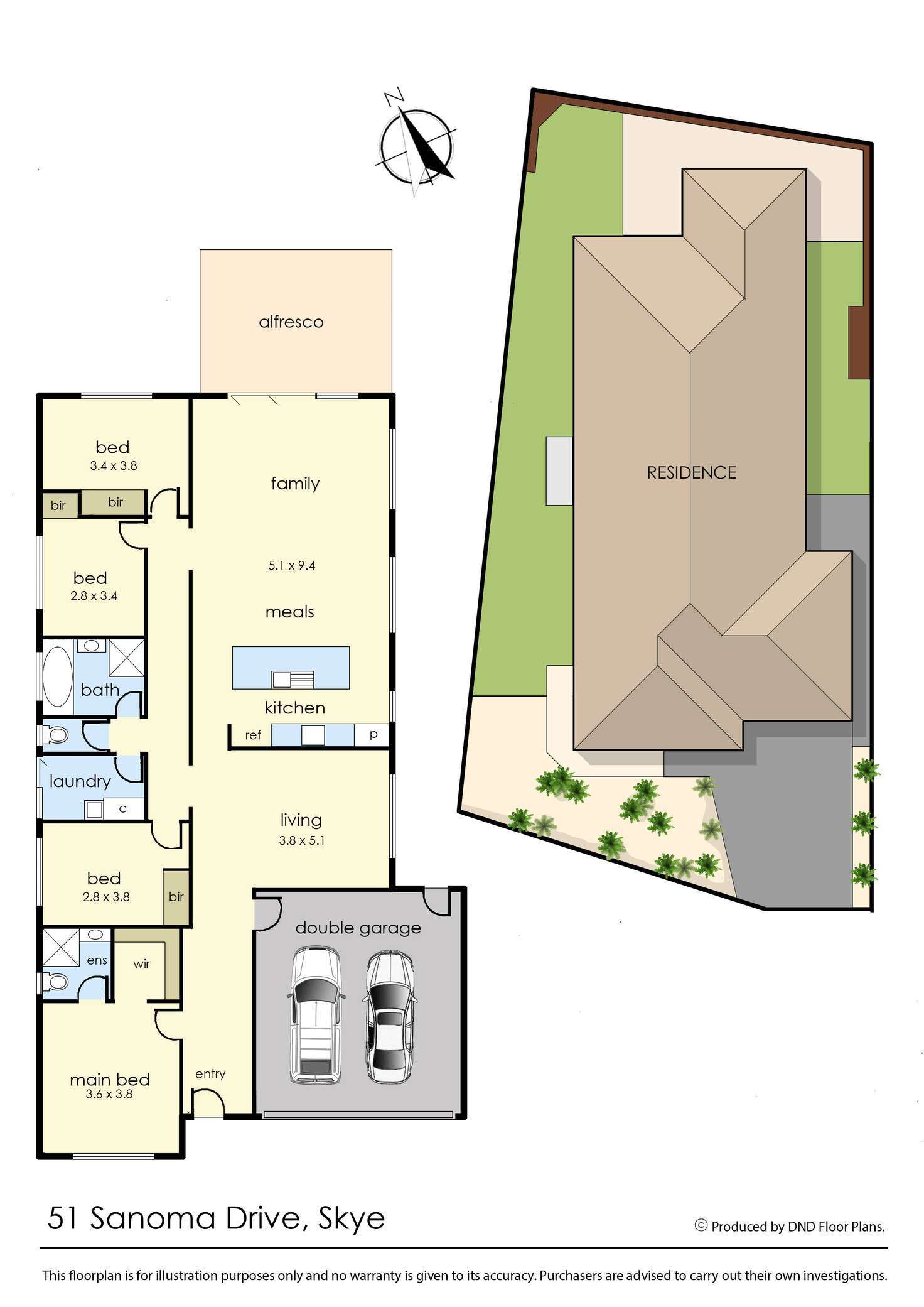 Floorplan of Homely house listing, 51 Sanoma Drive, Skye VIC 3977