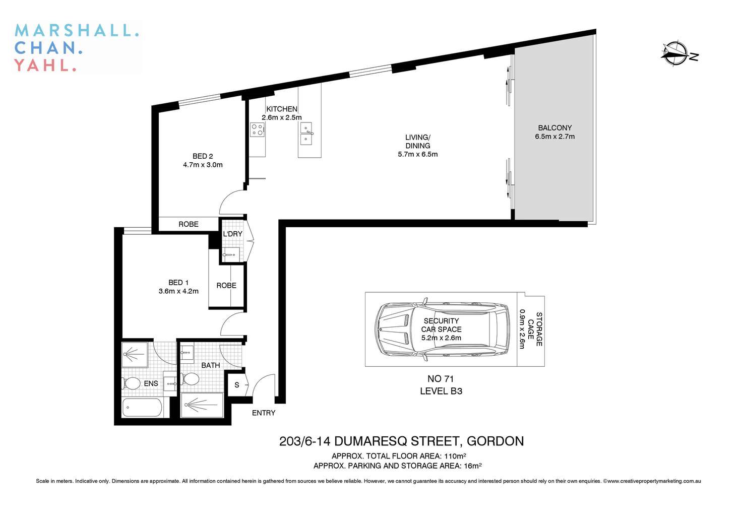 Floorplan of Homely apartment listing, A203/6-14 Dumaresq Street, Gordon NSW 2072