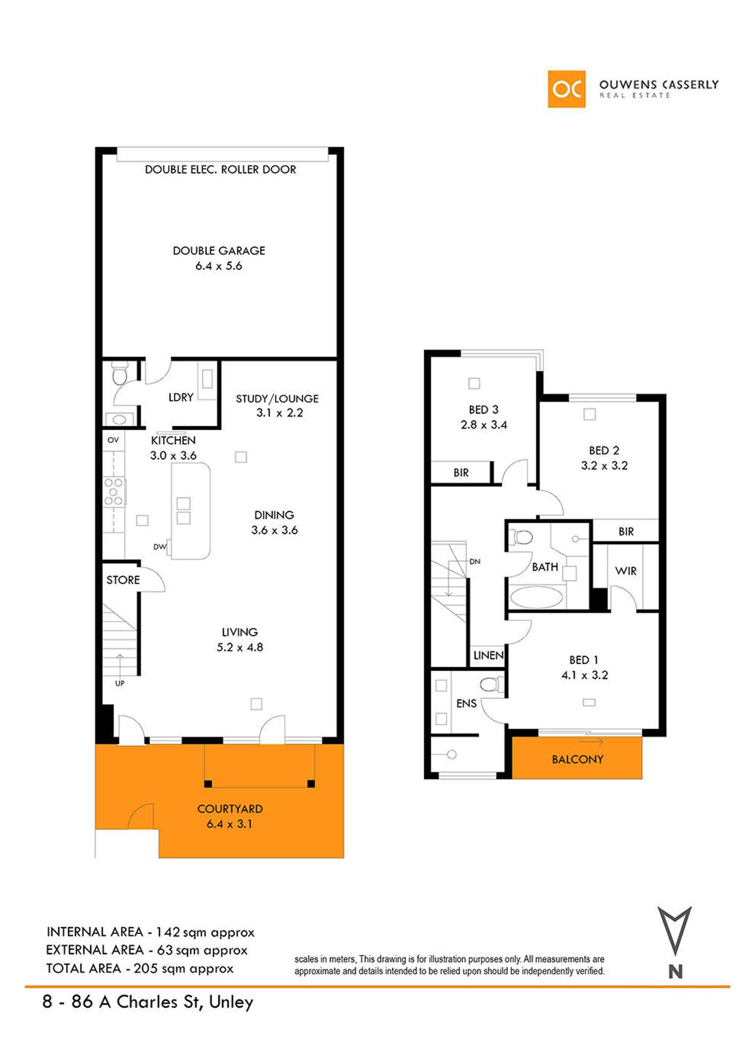 Floorplan of Homely townhouse listing, 8/86A Charles Street, Unley SA 5061