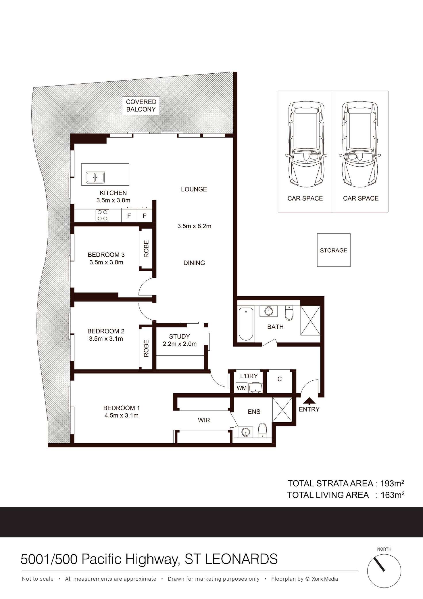 Floorplan of Homely apartment listing, 5001/500 Pacific Highway, St Leonards NSW 2065