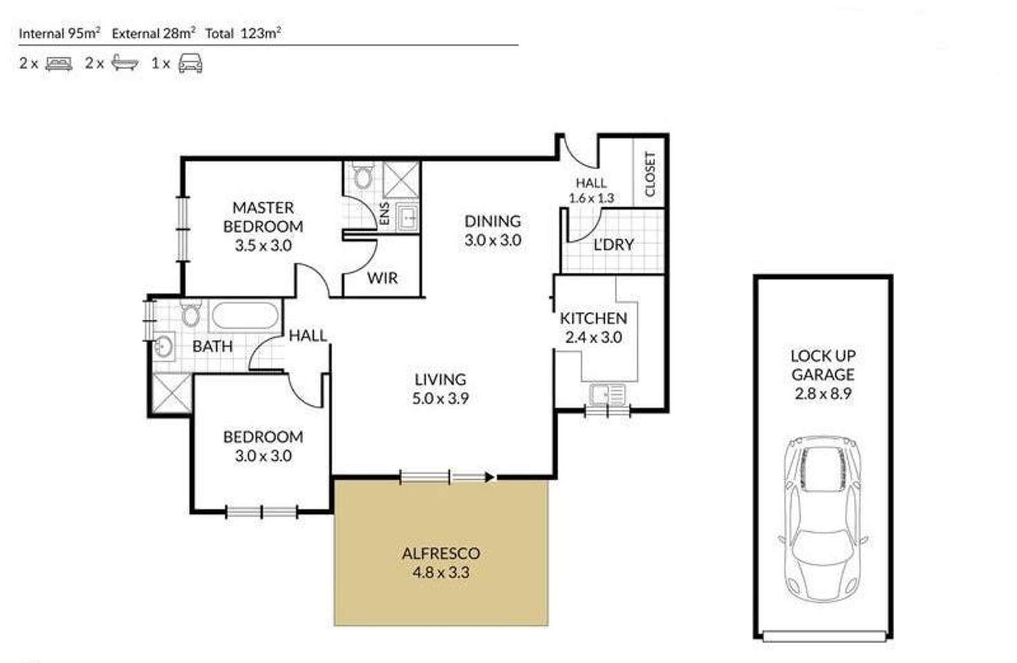 Floorplan of Homely unit listing, 14/1-3 Bellbrook Avenue, Hornsby NSW 2077